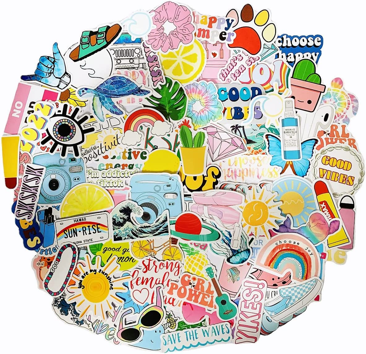 100Pcs Cute Stickers for Water Bottles,Cute Vinyl Waterproof Aesthetic Stickers for Hydro Flask, Laptop, Computer, Phone, PC, Skateboard, Luggage for Girls, Kids