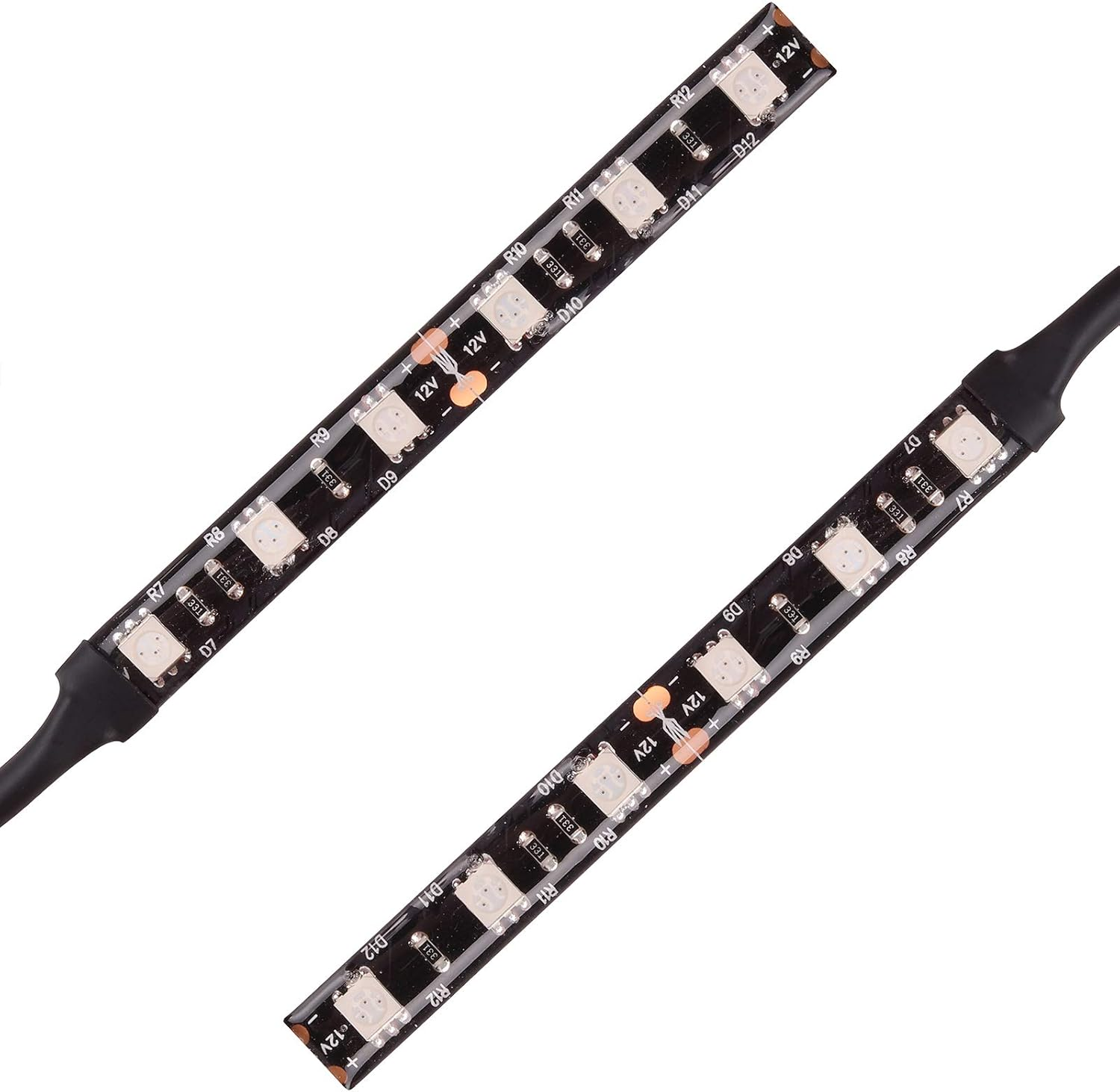 Kinstecks 2PCS 6Leds Motorcycle LED Strip Light Bar Turn Signal Indicator Blinker Strip Lights Backup License Plate Strip Light 12V Universal for Motorcycles Atvs Scooters Vehicles-Amber image number 4