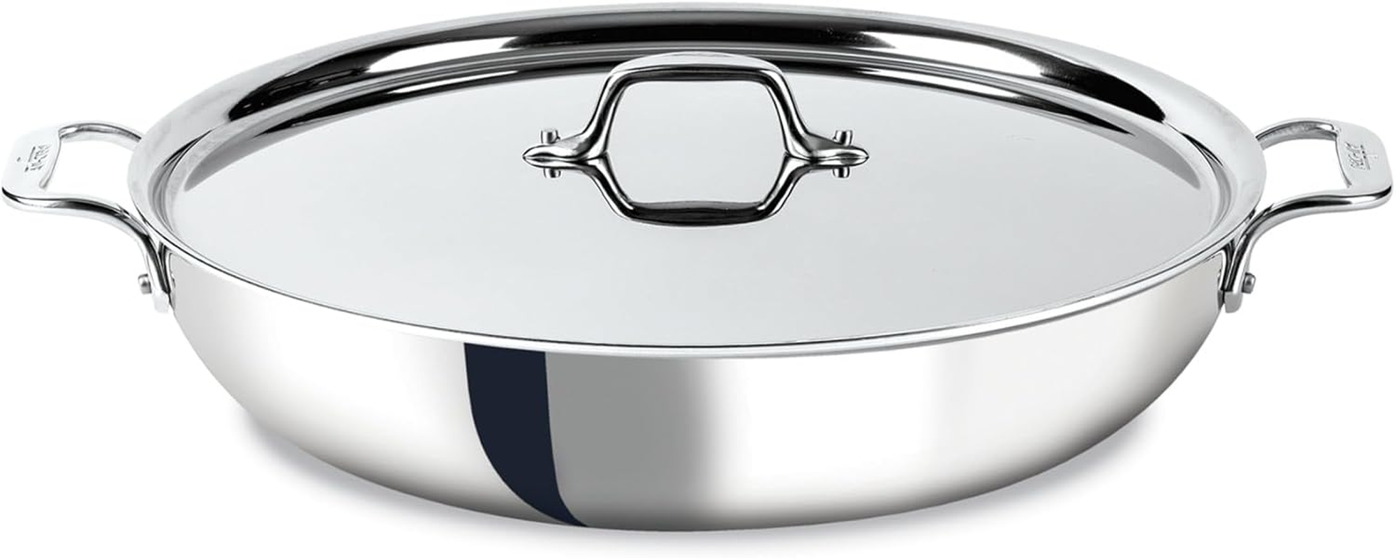 All-Clad D3 Stainless 3-Ply Sunday Supper Pan, 7 Quart, Stainless Steel image number 4