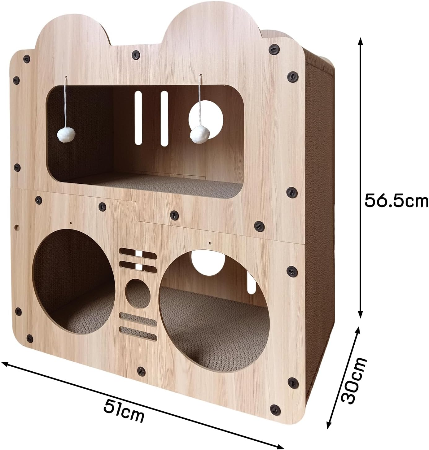 DLZMY 2-Stage Cat Scratching Board with Lounger, 56.5X30X51Cm Cat Scratcher for Rest, Play & Climbing, Durable Corrugated Paper Pet Furniture for Indoor Cats image number 3