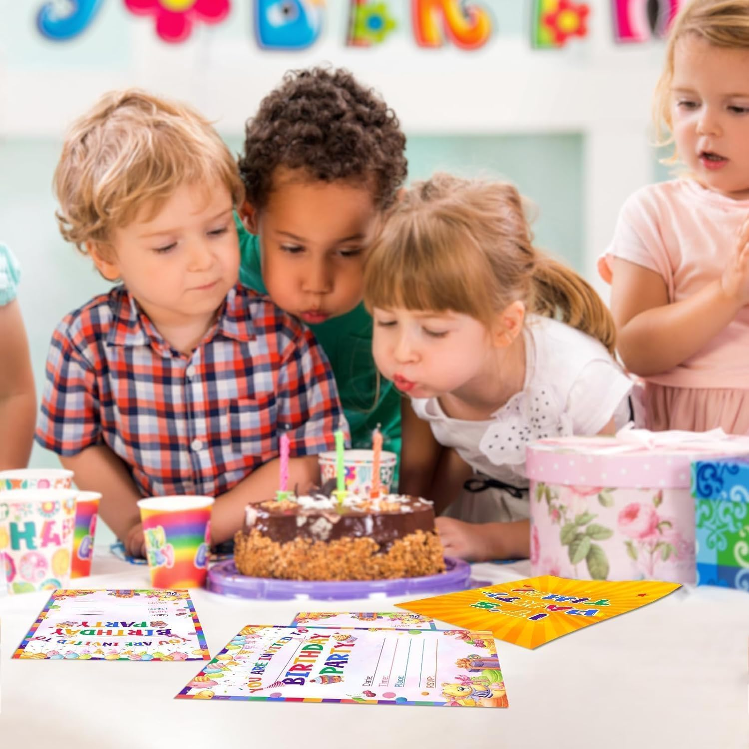 30 Birthday Invitation Cards,Party Invitation Card, Uniquely Designed Birthday Cards for Children,Men, Women and Kids (Yellow) - Black image number 3