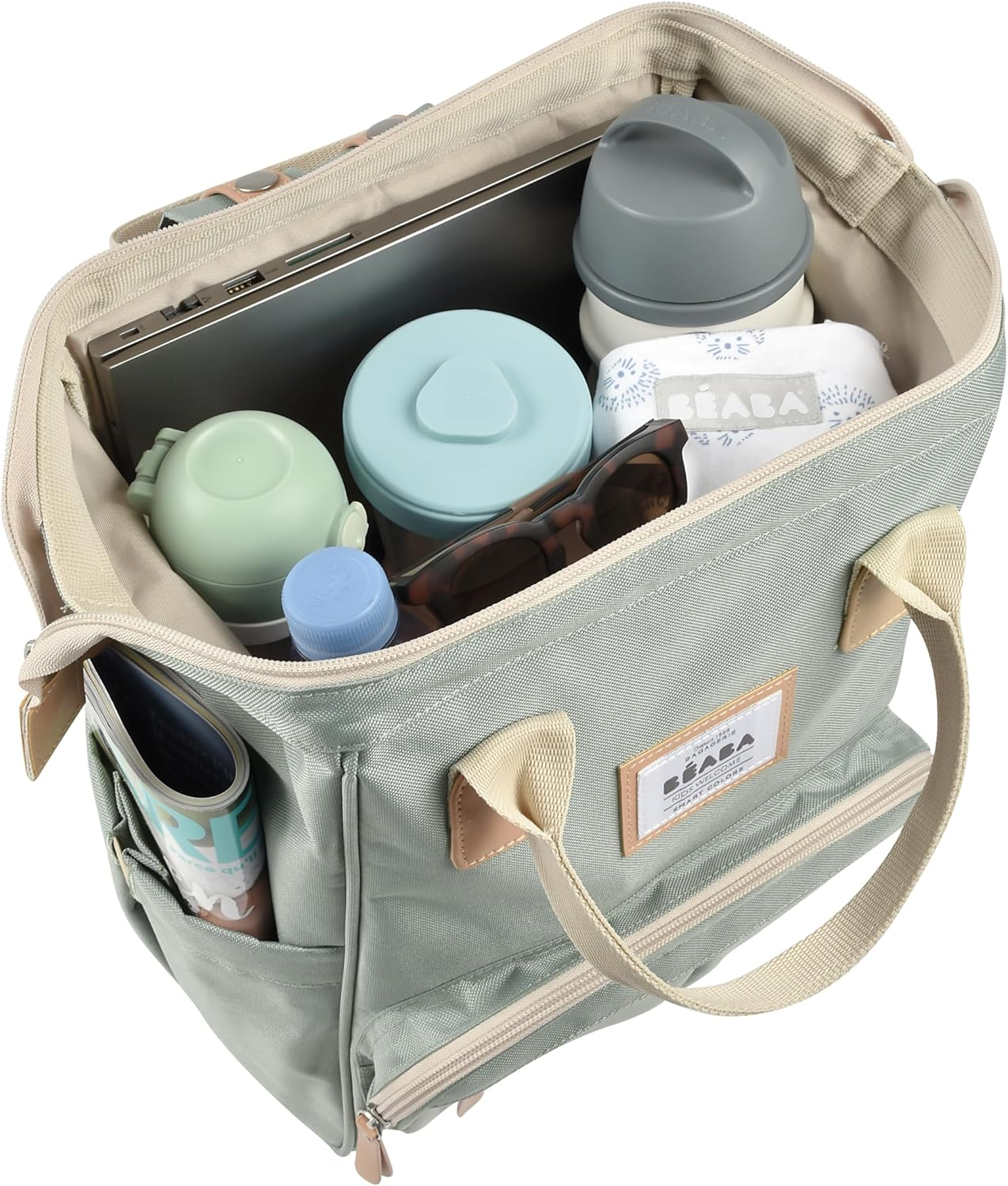 Beaba Wellington Nappy Bag Backpack, Sage Green image number 1