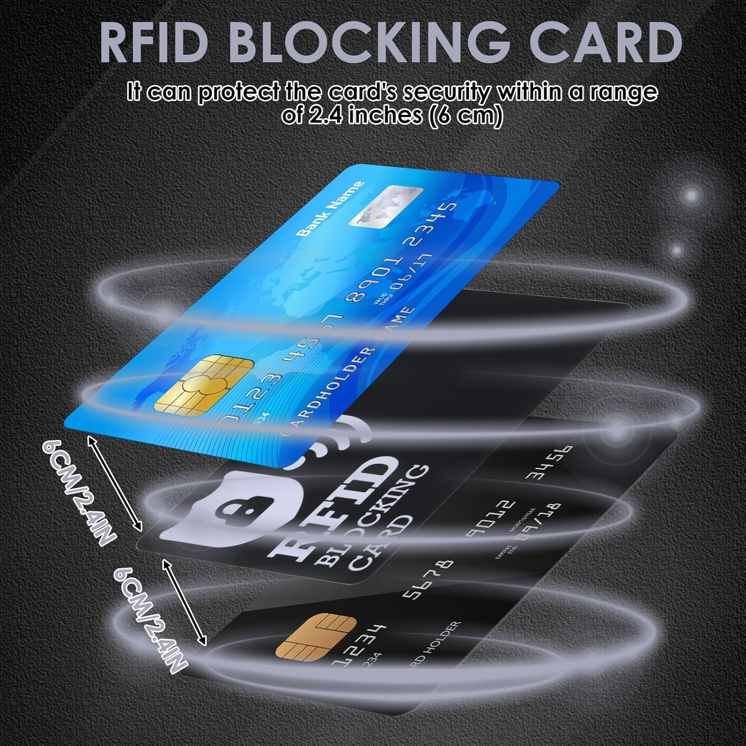 9 Pcs RFID Blocking Card - Premium Credit Card Protector for Secure Contactless NFC Protection, Blocks RFID Scanning for Debit Cards, Passports & ID, Perfectly in Wallets & Purses for Men & Women image number 6