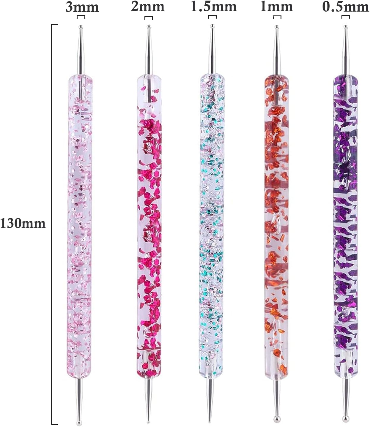 Weidllys 31Pcs Nail Art Brushes, Nail Art Tool Set, Dotting Tools, Dust Brush,Striping Brushes for Long Lines, Drawing Pen for Gel Polish Design Supply image number 5