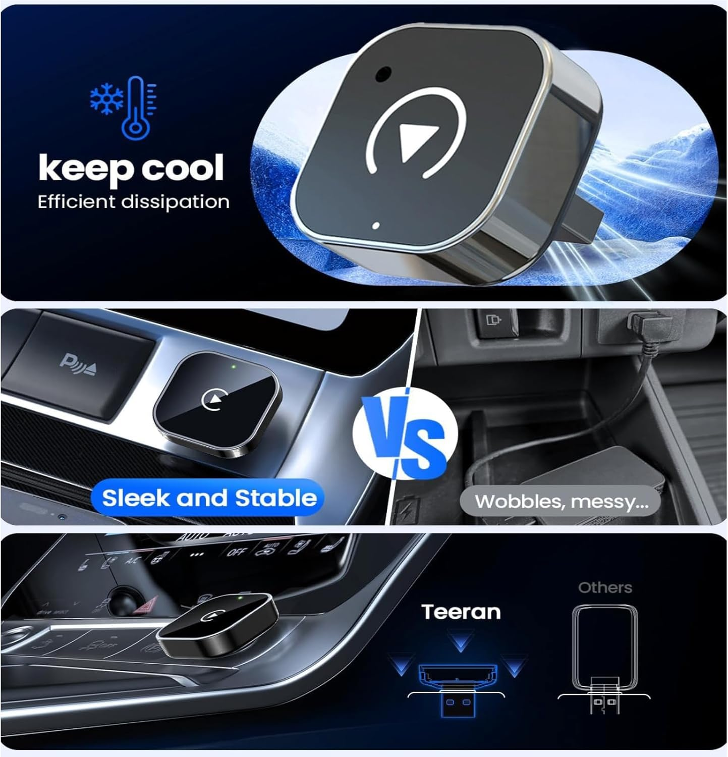 Wireless Carplay Adapter 2025 Upgrade Wired to Wireless, Mini USB Design for Cars with Built-In Wired Apple Carplay Plug and Play Stable Connection Car Play for Iphone 6+, Android 11+ (2017+ Cars) image number 6