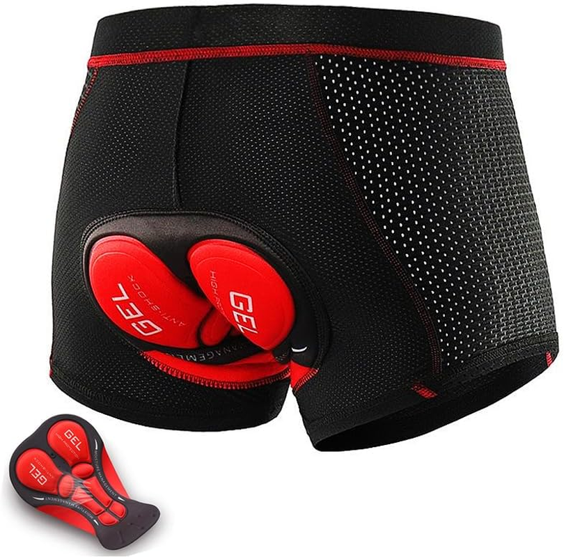 Nucamper Men'S Cycling Underwear, Padded with Elastic 5D Gel Seat Padding, Shockproof, Quick-Drying, Breathable Cycling Underwear