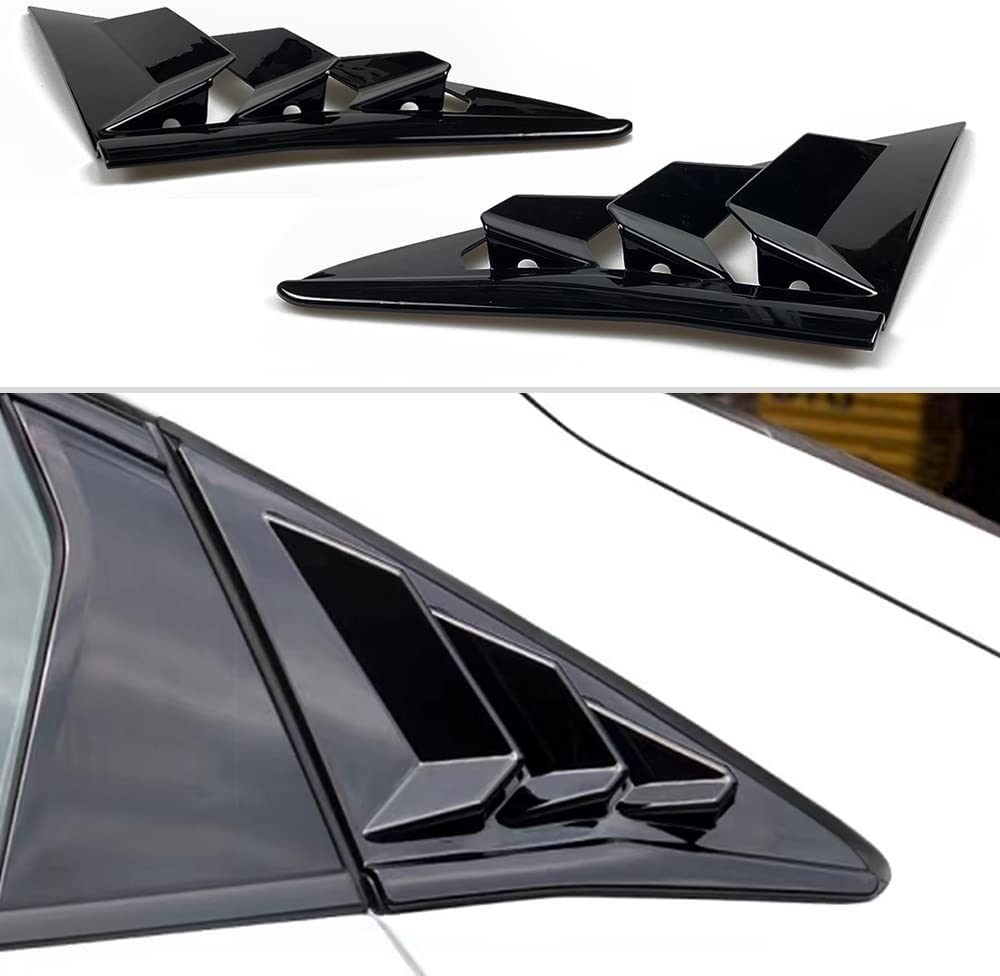 TKREENO for Honda 10Th Gen Civic 2016-2021 Rear Side Window Louver Decorate Cover Rear Air Vent Window Louvers Blinds Covers Auto Accessories (10Th Gen Civic Hatchback, Carbon Fiber Color)