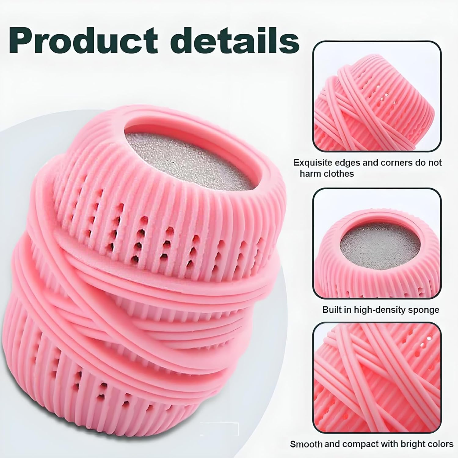 Checkzed Reusable Washing Machine Lint Remover Balls, Anti-Entanglement Laundry Balls,Hypoallergenic Eco-Friendly Washer Balls for Pet Hair and Lint Removal, Compact Cleaning Accessories (3 Colours) image number 4