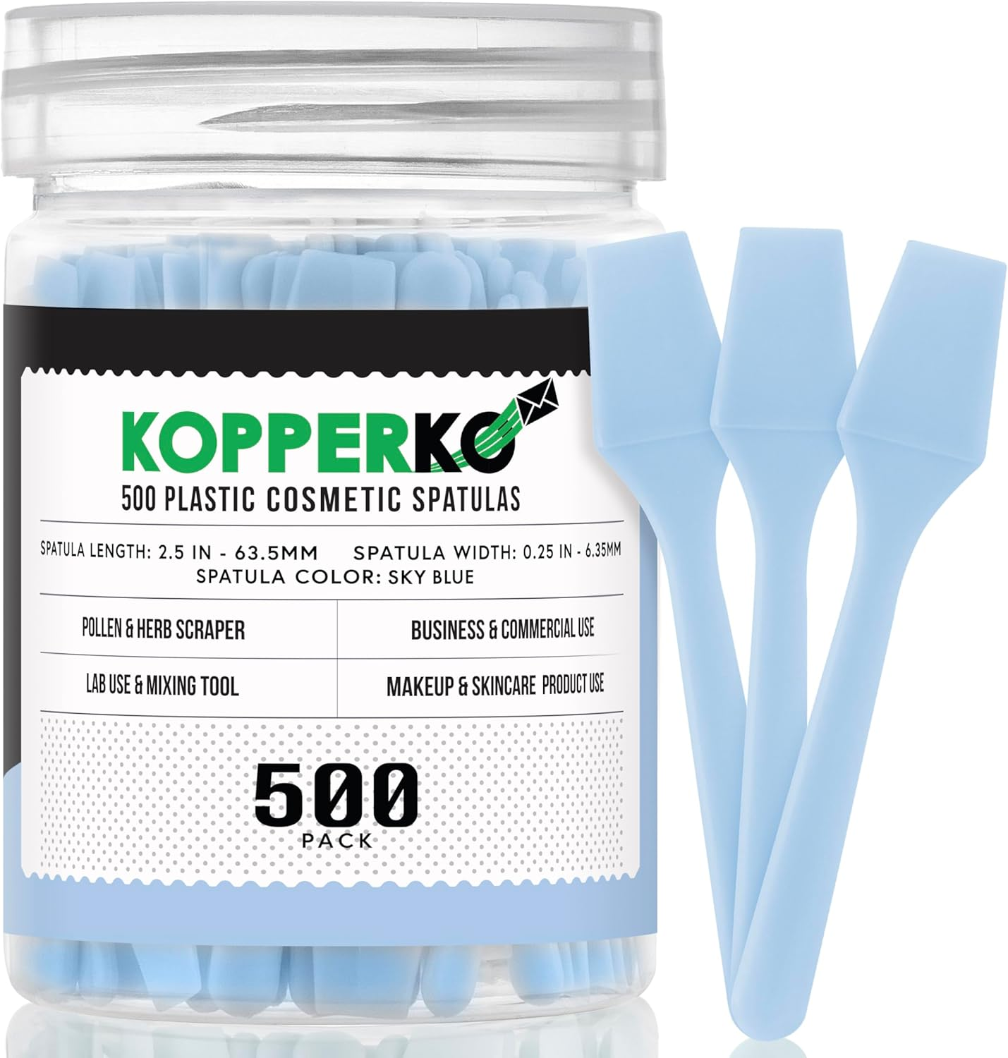 500 Pack 2.5 Inch Cosmetic Spatulas - Small Plastic Spatula for Cosmetics, Makeup, Creams, Crafts - Multipurpose Mini Applicators for Mixing Creams, Make-Up, Paste and Scraping Jars &ndash; Black