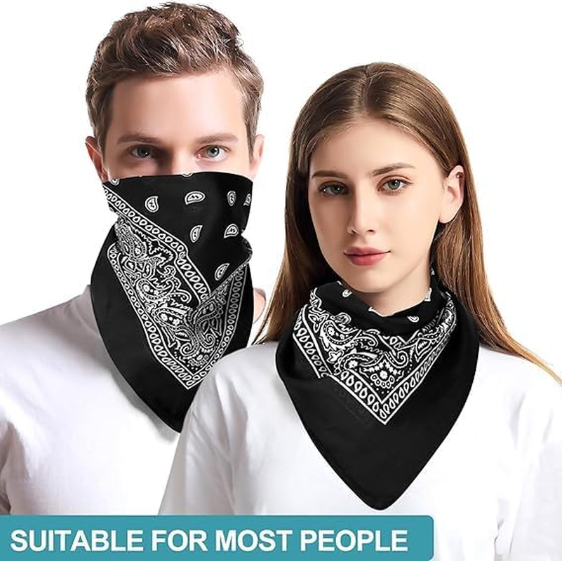 Sooyee Cotton Paisley Bandana Scarf Headband 3 Pack Red White Black image number 3