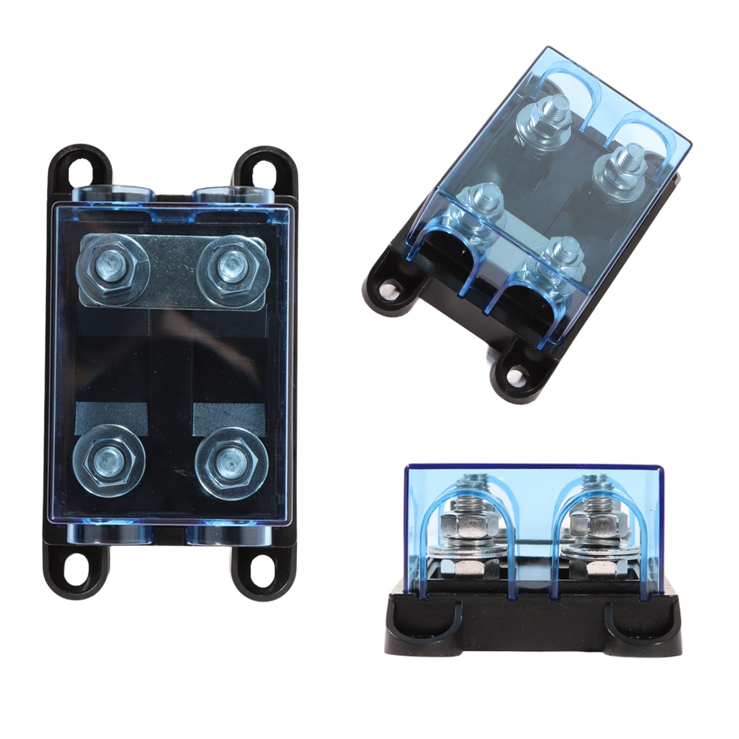 Ktolplao 2-Way MEGA/ANM Fuse Holder with Clear Window 100A Bolt down Fuse Holder 12-48V DC for Automotive Repair Car Audio Inverters image number 1