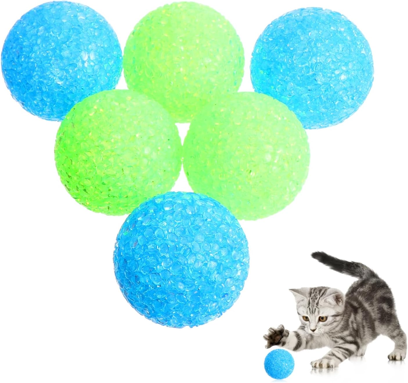 ULTECHNOVO 6 Pieces Busy Game Play Funny Assorted Ball Colour Plastic Pet Your Holds for Bells Random with Cat Exercise a and Bell Toy Toy Kitten
