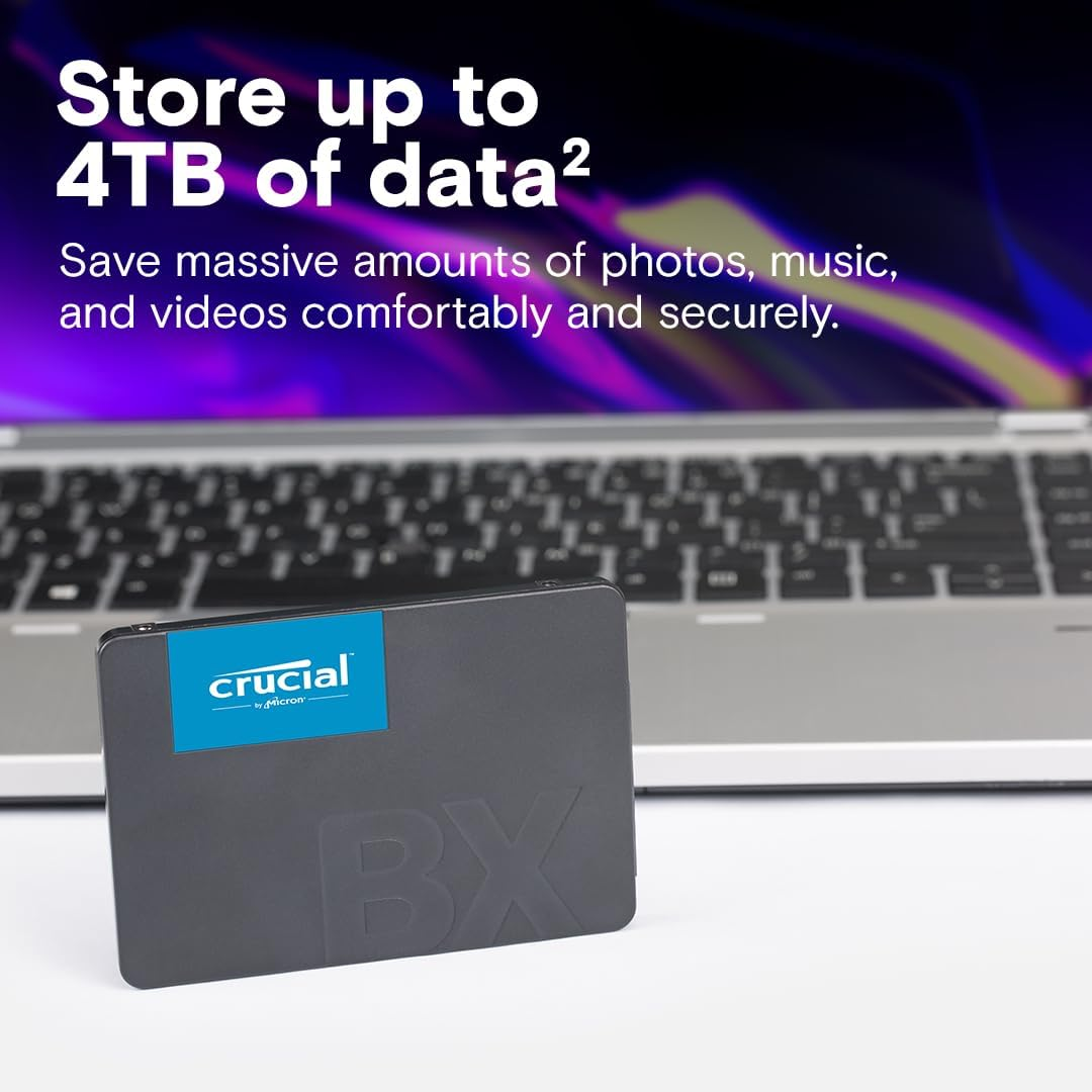 Crucial BX500 1TB 2.5 Inch SSD, CT1000BX500SSD1, Black image number 3