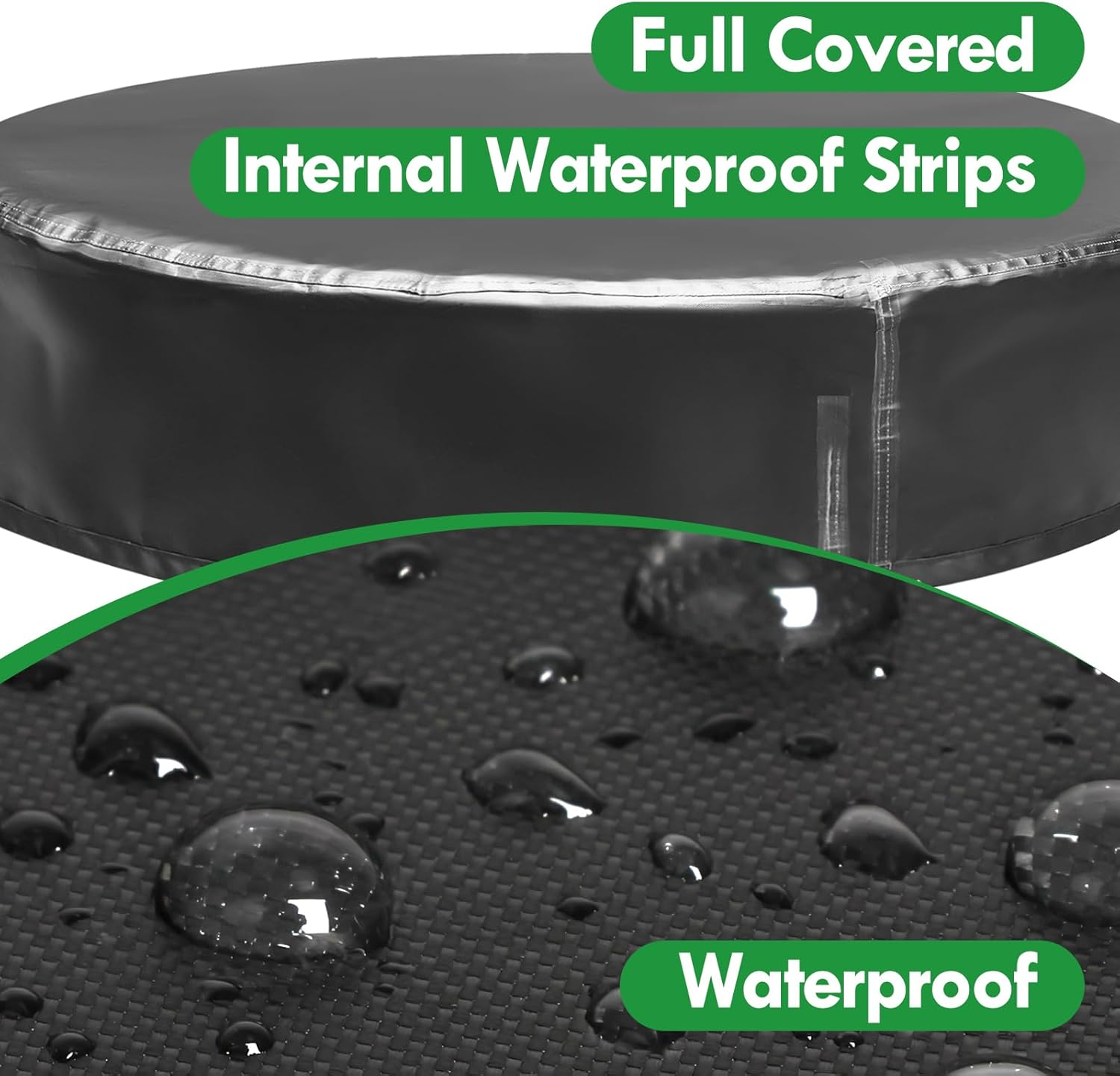 SUNICO round Built in Stone Fire Pit Cover for in Ground Firepit, Outdoor Tabletop Fire Pit Cover with Adjustable Buckle, Heavy Duty Waterproof Built in Stone Firepits Cover for 28-32 Inch Fire Pit image number 5