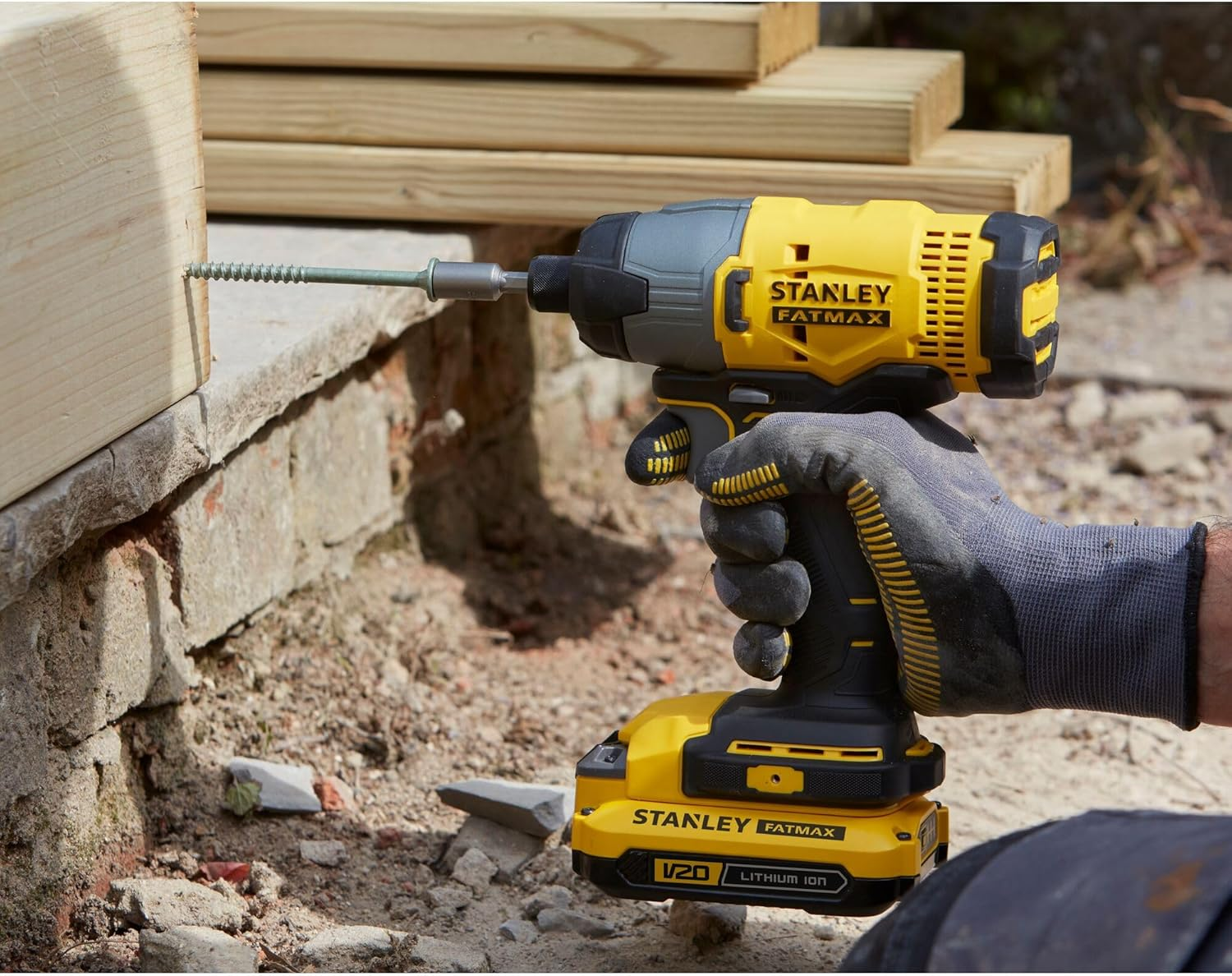 STANLEY FATMAX V20 | 18V 2 Piece Combo Kit 2.0Ah - Hammer Drill (1500 RPM, 50Nm), Impact Driver (2800 Rpm,165Nm), 2X18V 2.0Ah Batteries, Compact 1.25A Charger, Soft Bag image number 4