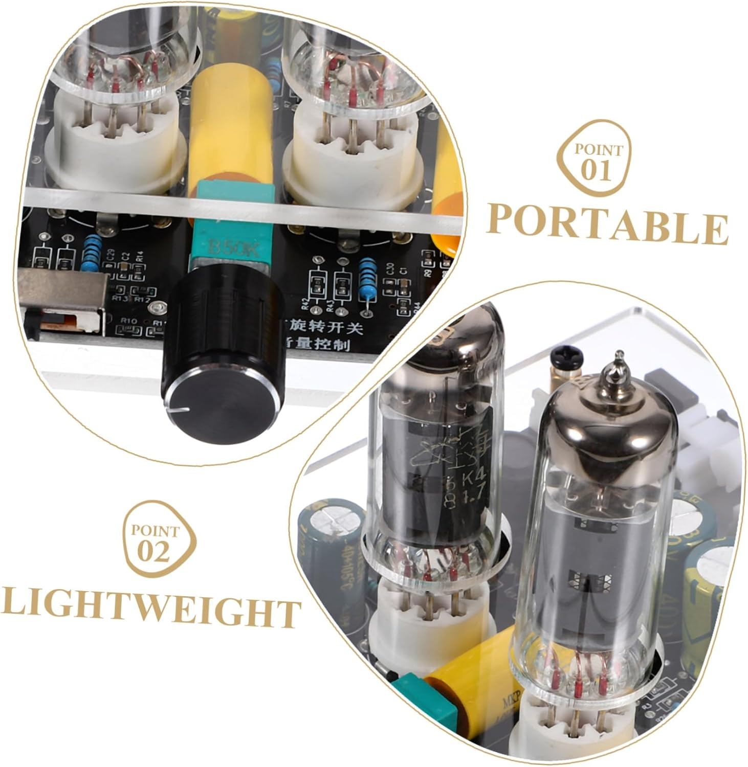 HOMSFOU Tube Preamp Vacuum Electron Tube Valve Preamp Amplifier Board DIY Dc12-16V for Home Theater and Turntable Audio Systems image number 6