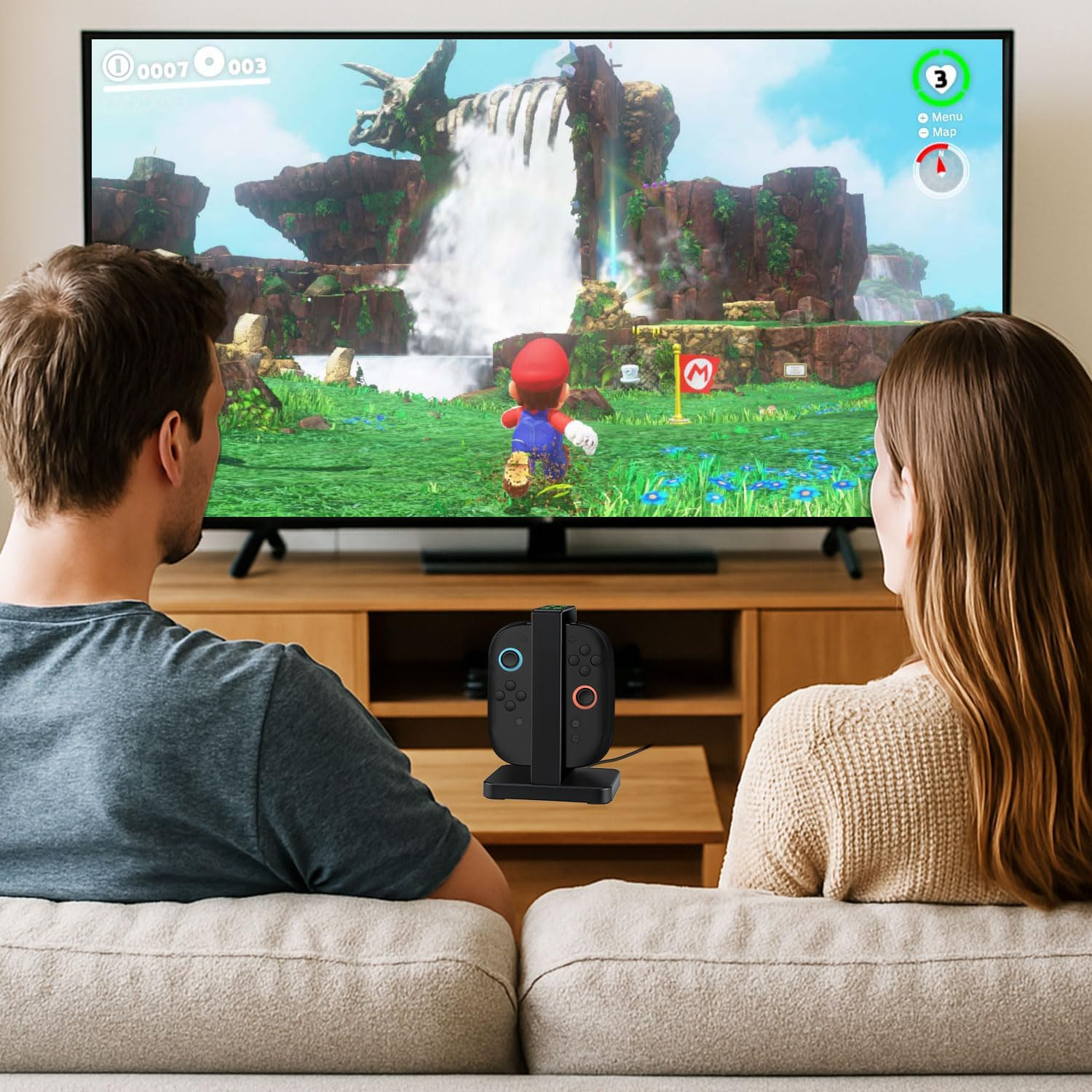 Mcbazel Charging Dock for Switch 2 Joy Con,4 in 1 Charging Dock for Nintendo Controller, Disassembly Charge Station, Type-C Charging Cable Included-Black image number 4