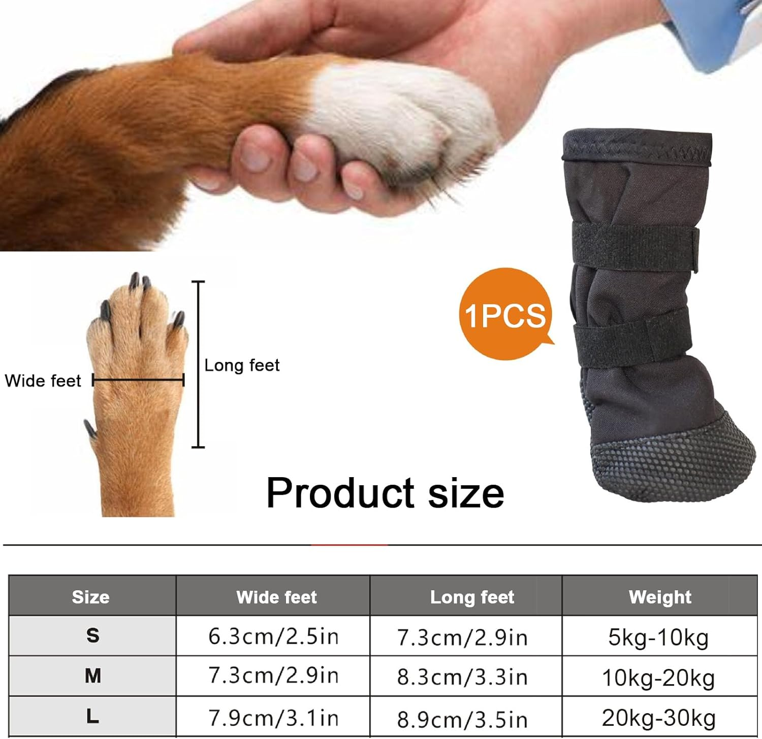 Valicaer Dog Paw Protectors,Dog Leg Wound Cover Waterproof with Non-Slip Sole - Leg Wound Cover Recovery Boot, Adjustable Breathable Feet Covers for All Breeds (S) image number 1