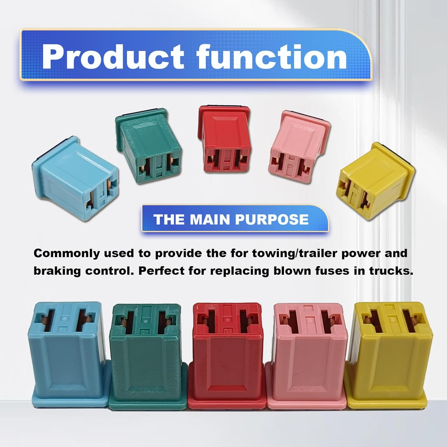 10Pcs Jcase Fuse Kit Mini Jcase Fuse Assortment Low Profile for Pickup Trucks Cars and SUVS (20A/30A/40A/50A/60A, 2Pcs Each) image number 2