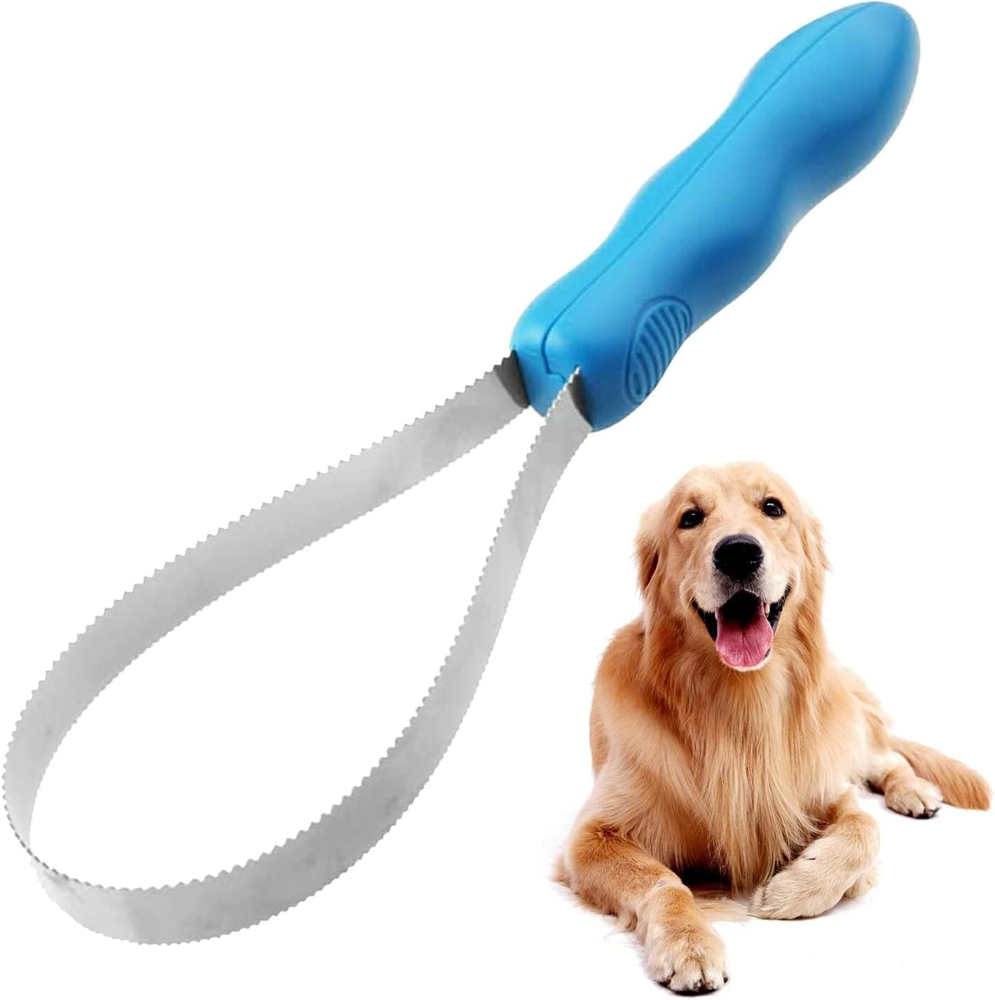 Dual-Sided Dog Shedding Blade,Dog Deshedding Loop Brush,1Pc Dog Shedding Brush,Dual-Sided Stainless Steel Deshedding Tool,Dual-Sided Shedding Blade Shedding Blade Dog Hair Brush Horse Shedding Tool image number 5