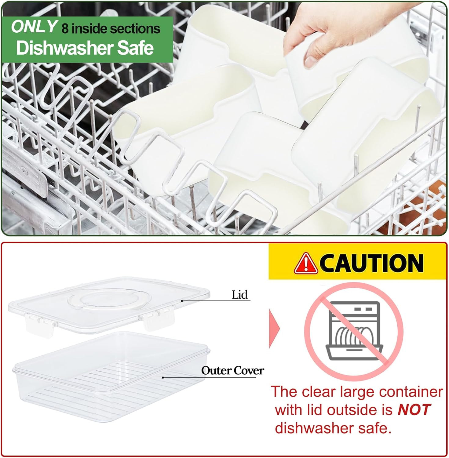 Shopwithgreen Divided Serving Tray with Lid and Handle, Portable Snackle Box Charcuterie Container for Party, Veggies, Snack, Fruit, Nuts, Candy, Cracker, Chip, Entertaining, Picnic&hellip; image number 7