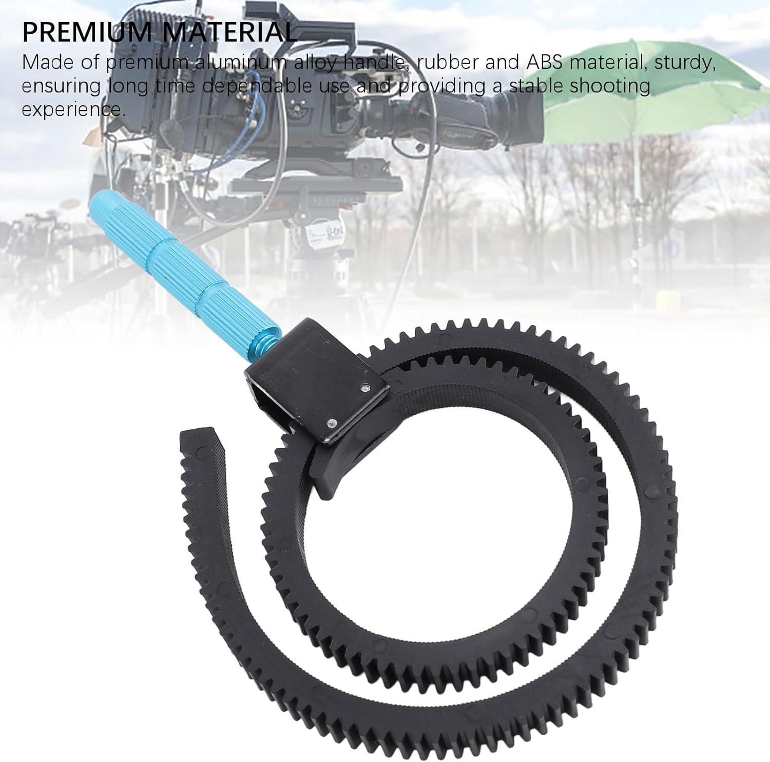Follow Focus Belt, Camera Focusing Follow Focus Zoom Lens Lever for DLSR, Adjustable from 49Mm to 82Mm, Rubber Flexible Gear Belt with Adjustable Handle image number 3