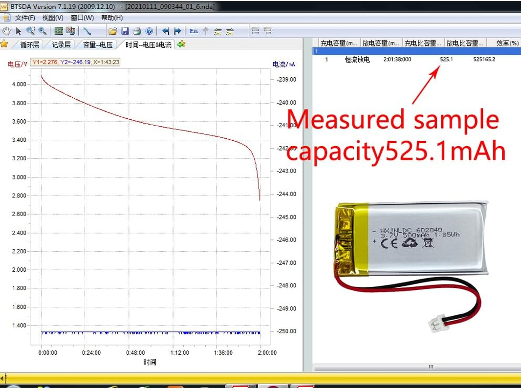 DC 3.7V 500Mah 602040 Rechargeable Lithium Polymer Battery, Suitable for DIY 3.7-5V Electronic Products with Built-In 2-Wire Battery Replacement and LED Lights image number 6