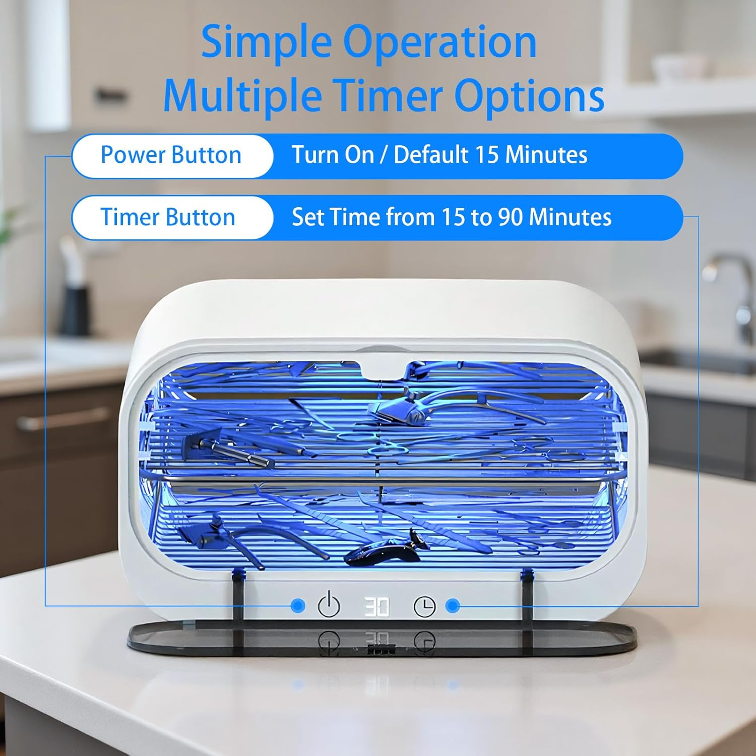 Sterilizer for Esthetician, 12L Double-Layer Large Sterilizer for Nail Tools, Multi-Functional Nail Cleaner Box, Large Capacity Cleaning Cabinet for Home Use, Barbers, Beauty Salons