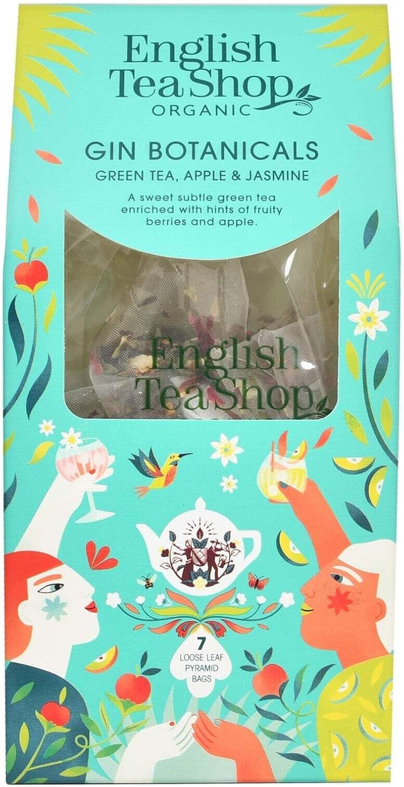 English Tea Shop Gin Botanical Green Tea, Apple & Jasmine 7 Pyramid Tea Bags