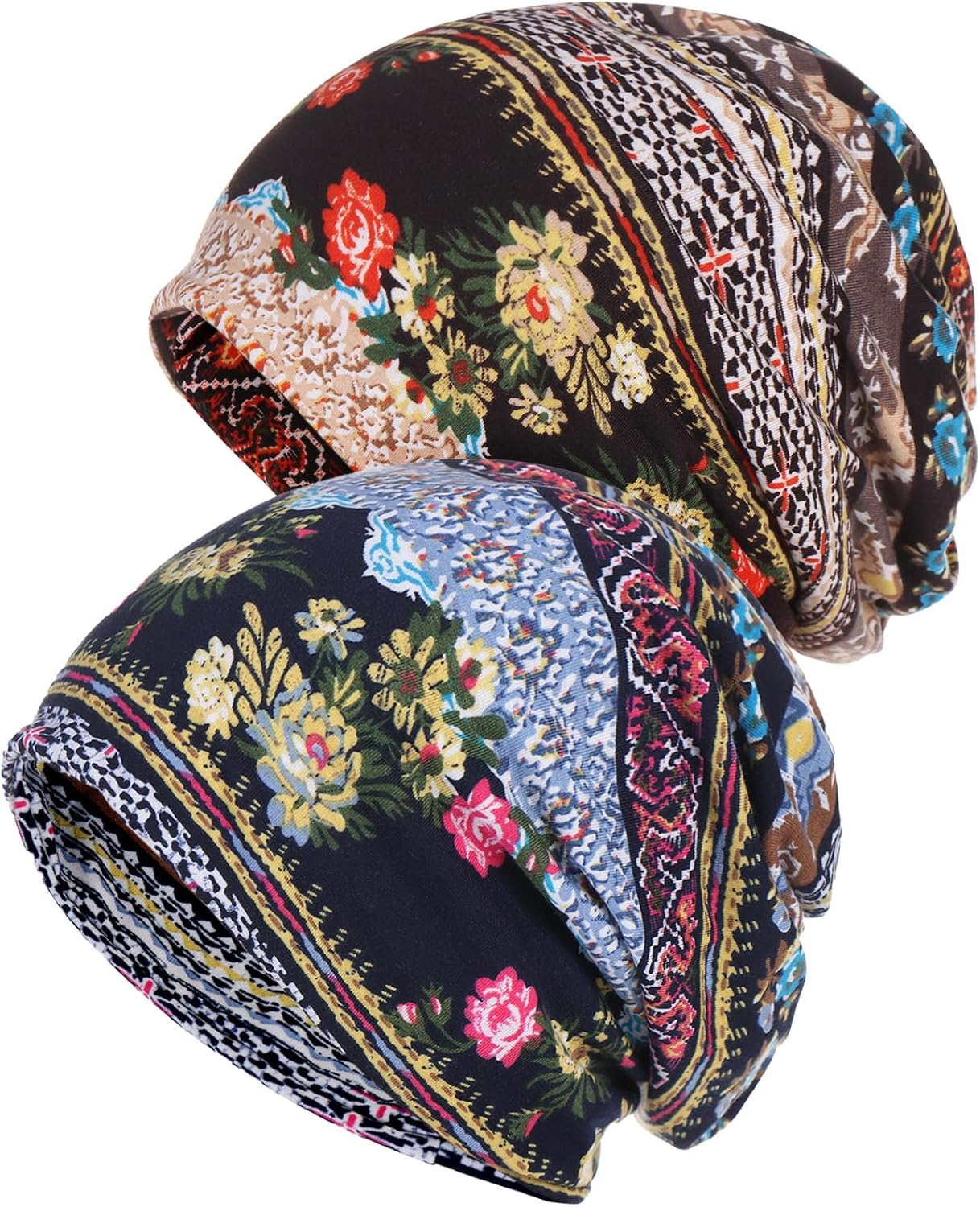Glamorstar Floral Lace Beanie Hat Chemo Cap Stretch Slouchy Turban Headwear