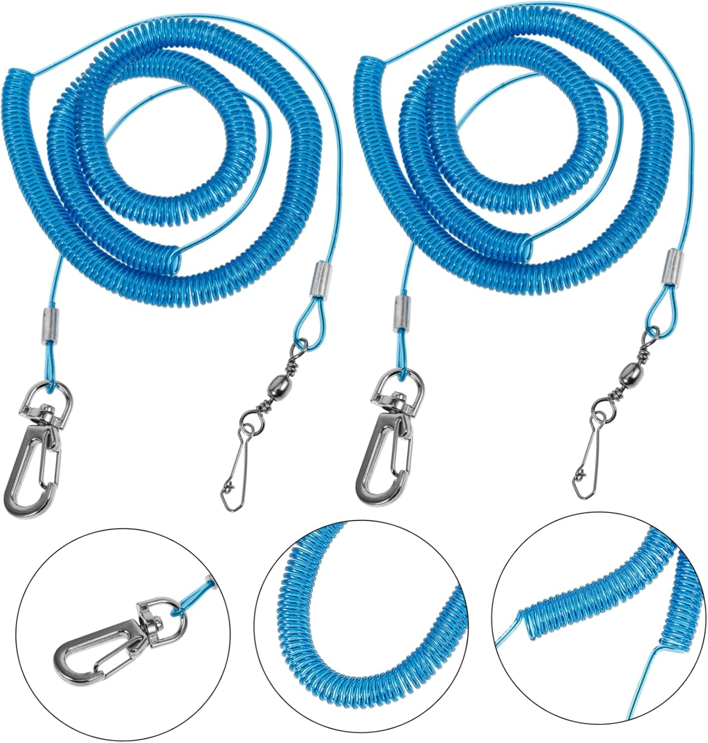 COMPUKAS 2Pcs Elastic Bird Parrot Training Leash with Foot Rings Outdoor PET Bird Harness for Flying and Training Sturdy Spring Steel Rope for Parrots image number 1