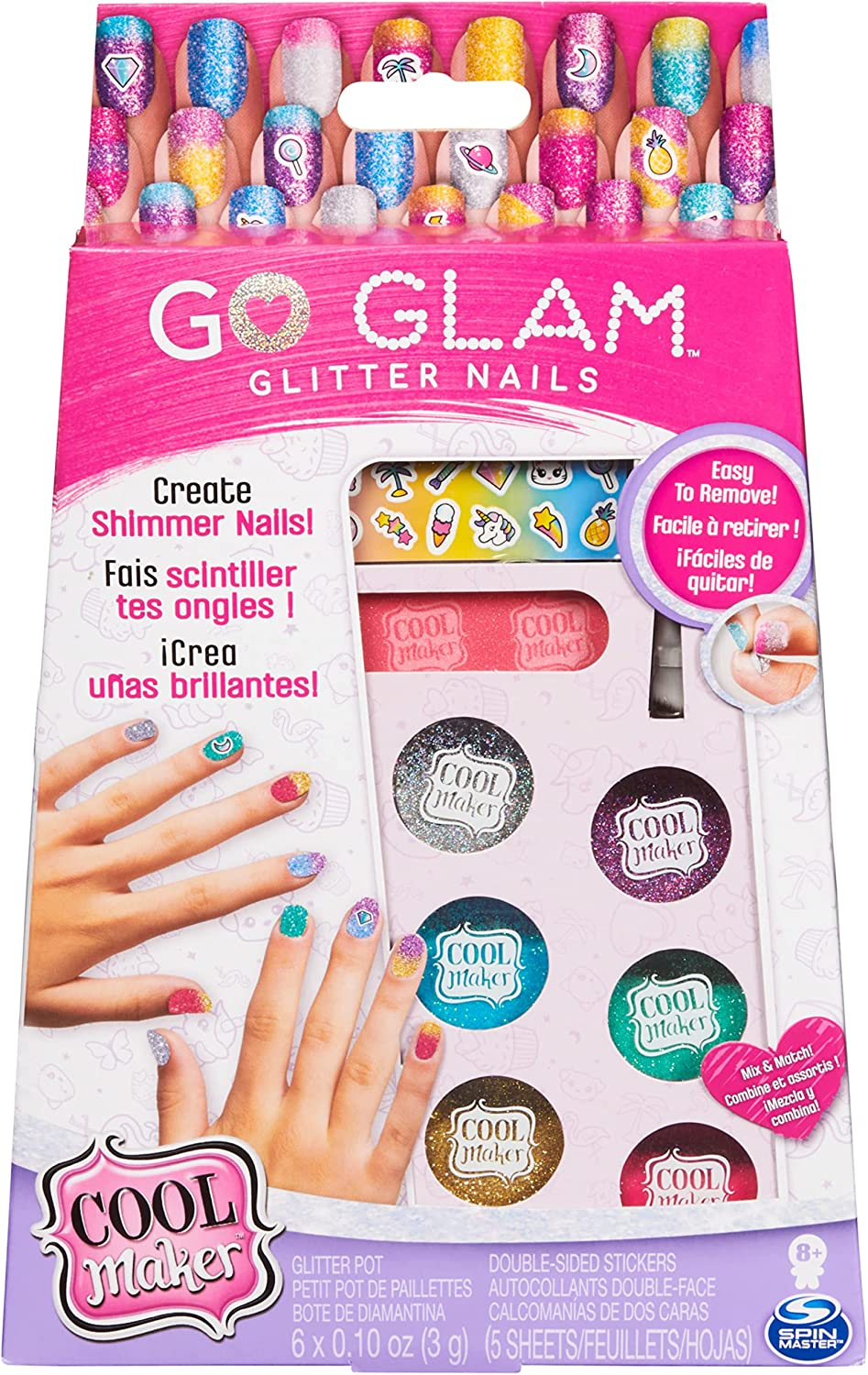 Cool Maker, GO Glam Glitter Nails DIY Activity Kit for 5 Manicures, for Kids Aged 8 and Up image number 4