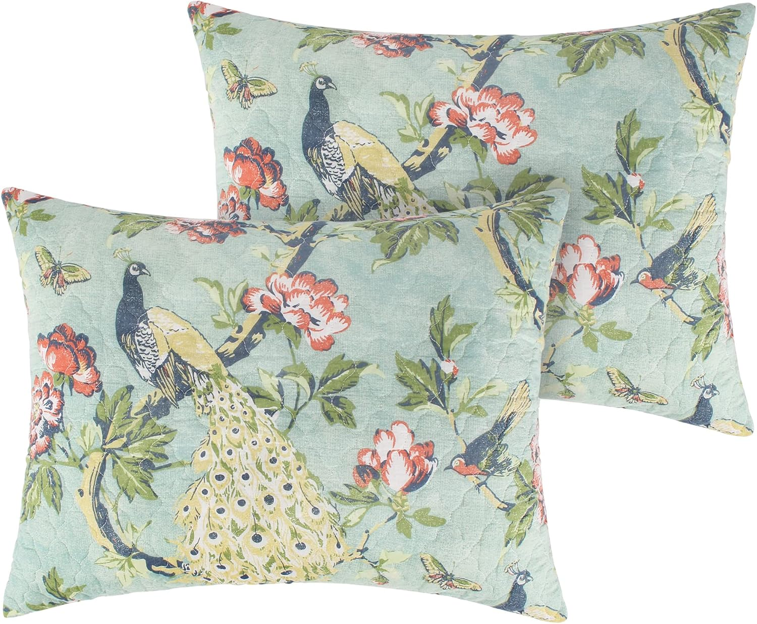 Greenland Home Pavona Enchanted Garden Quilted Pillow Sham, Standard 20X26-Inch image number 6