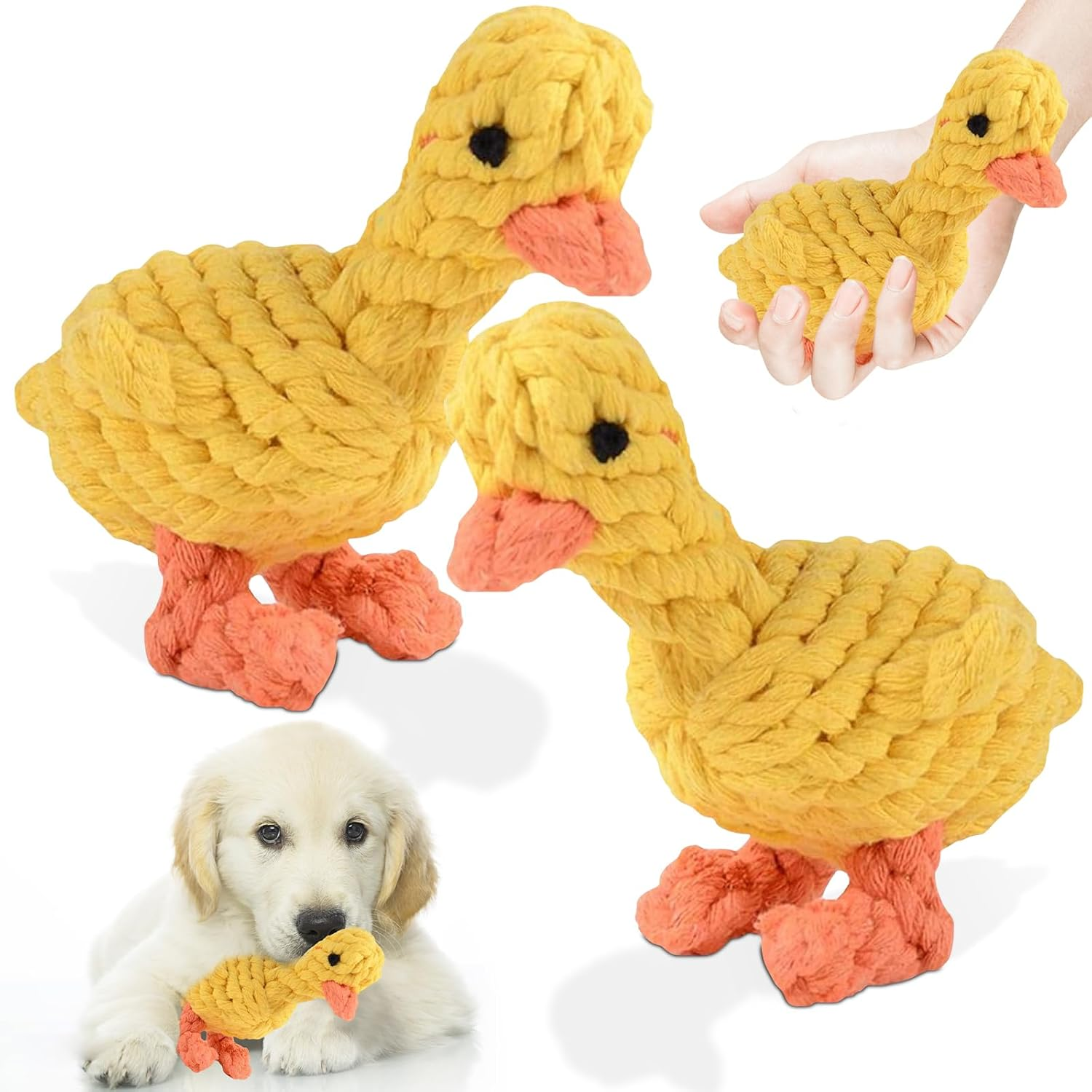 UOY Pet Chew Toy, Pack of 2 Dog Toy Rope Dog Chew Toy, Dog Teeth Cleaning Rope Toy, Dog Pets Chewing for Interactive Pet Play Training Toy image number 4