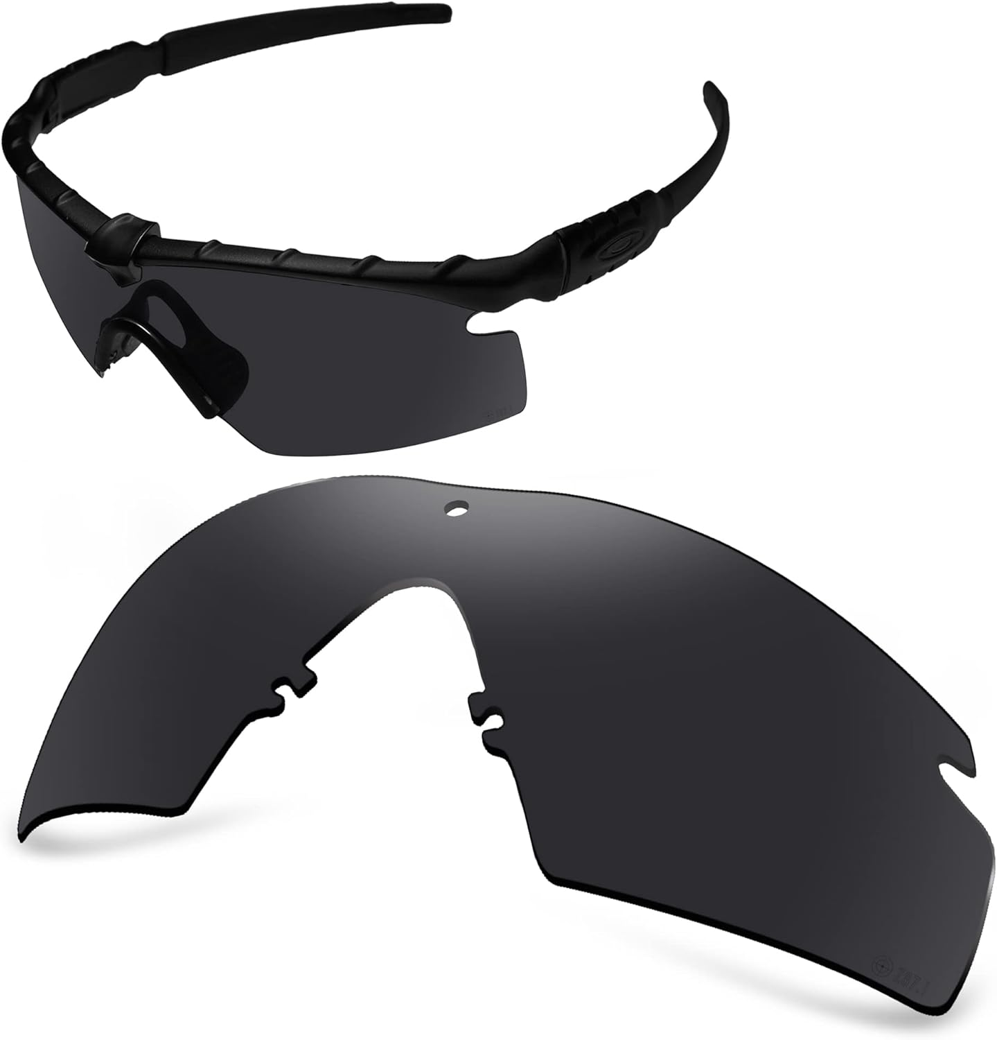 AOZAN ANSI Z87.1 Replacement Lenses for Oakley Si Ballistic M Frame 2.0 Sunglasses - Onyx Black image number 4