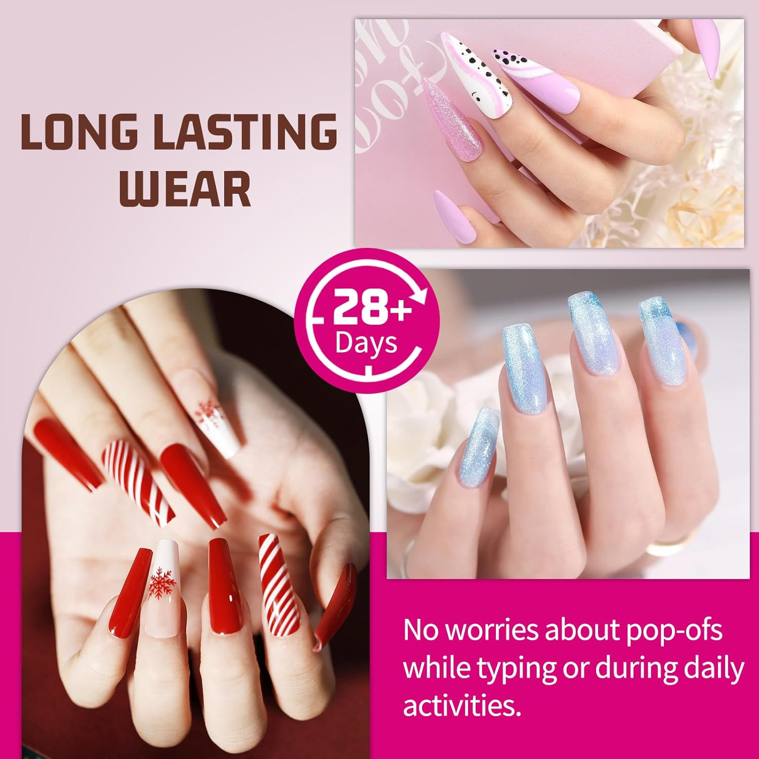 MAGIC ARMOR Nail Glue Gel Latest No Uv Light Needed - 30G Semi Solid Glue for Press on Nails Long Lasting Fake Acrylic Nails Kit Strong Glue Gel with Cuticle Pusher image number 6