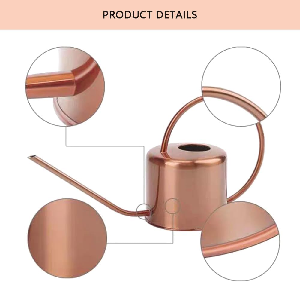 1.3 L Metal Watering Can for Indoor Plants &ndash; Long Spout, Rust-Proof, Durable and Stylish Red Copper Design &ndash; Perfect for Precise Watering &ndash; 38.5 X 13 X 20 CM image number 4