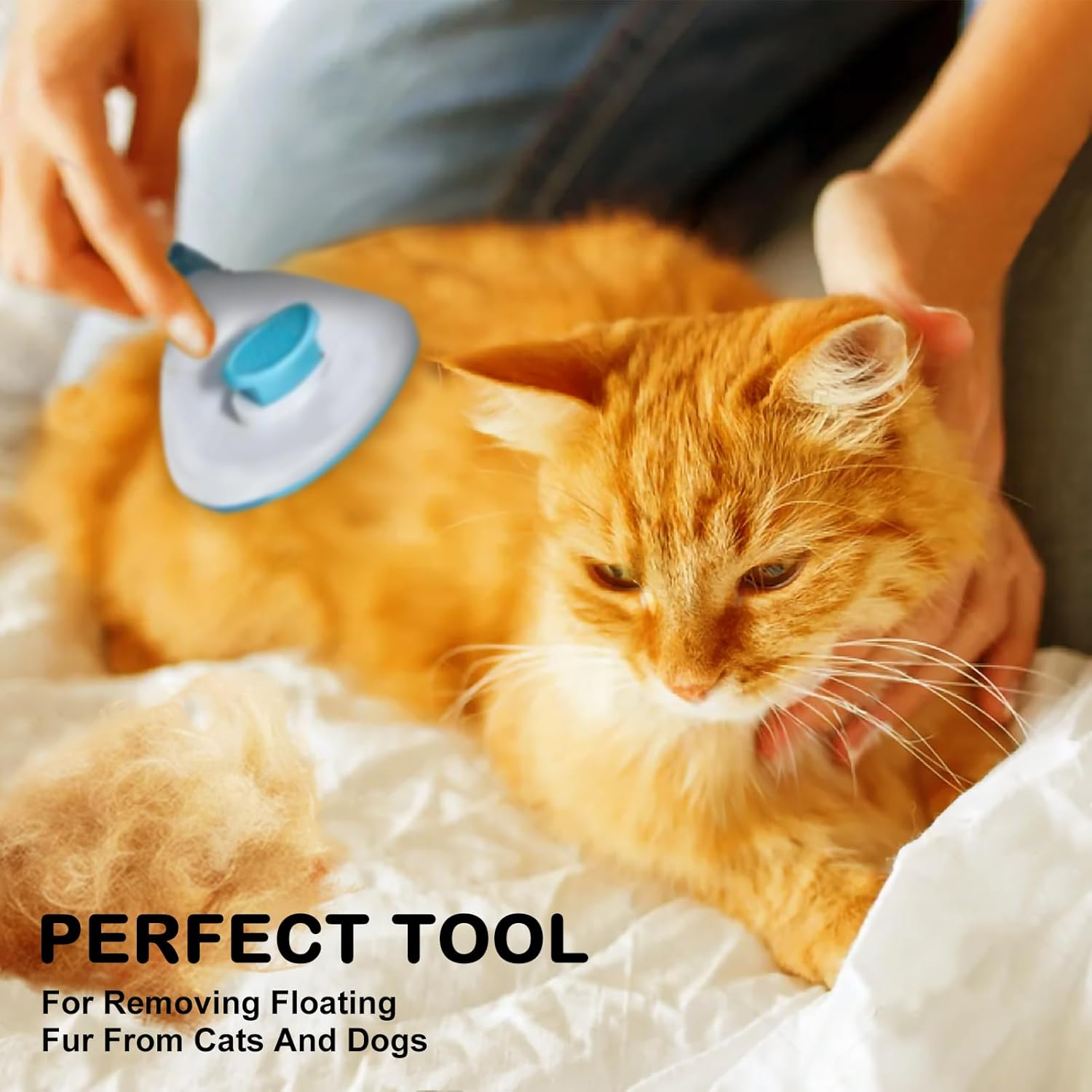 Cat Brush for Shedding and Grooming, Self Cleaning Slicker Brushes for Dogs and Cats Grooming Brush Tool, Bath Brush Hair Grooming Comb Hair Slicker Brush, Cats Dogs Brush Massage-Self Cleaning image number 4