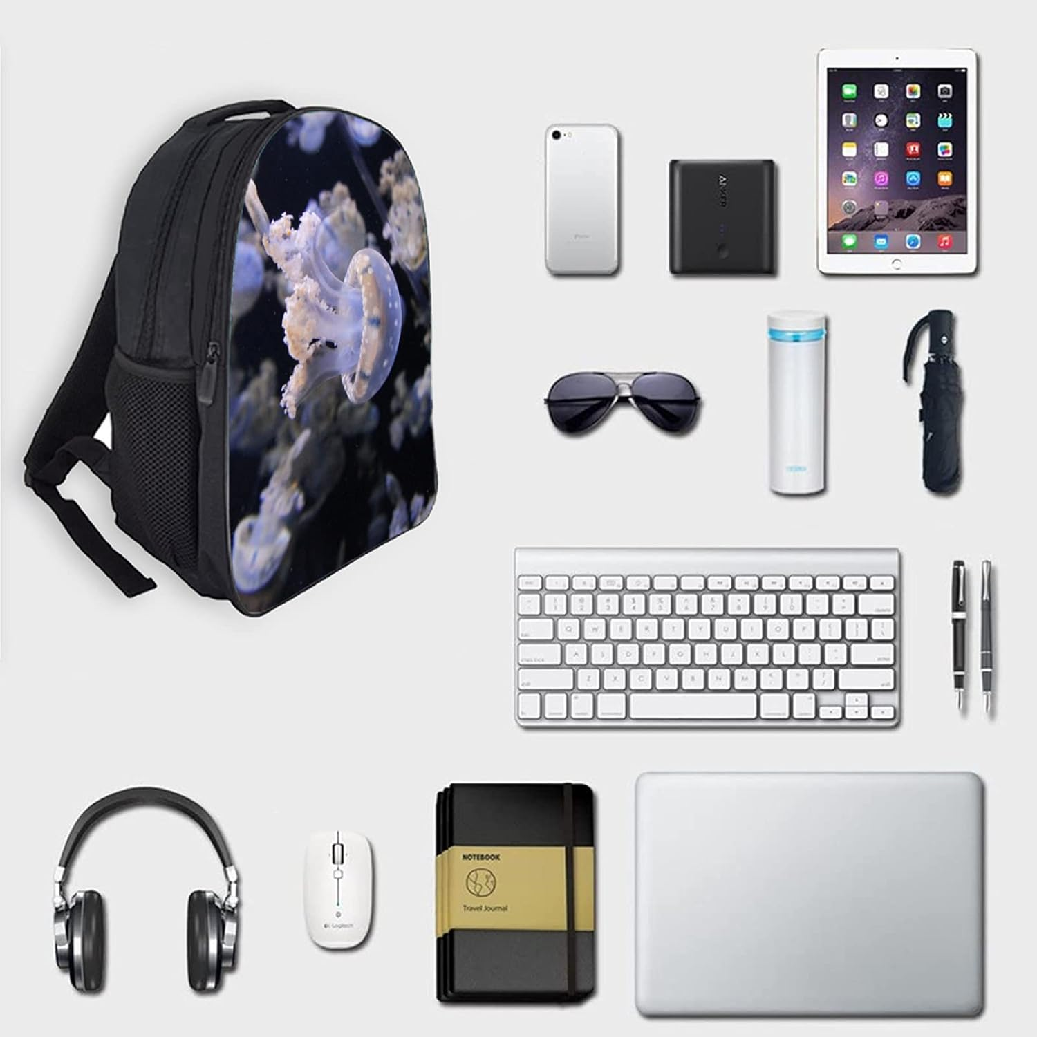 Tropicallife Marine Jellyfish Pattern Backpack for Boys and Girls Water Resistant Preschool Backpack Lightweight Bookbags Camping Travel School Shoulder Bag, Multi image number 1