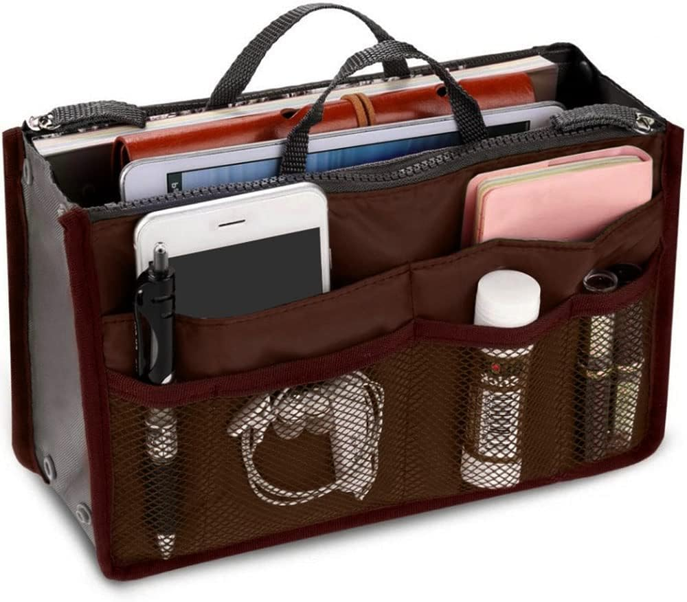 Organizer Insert Bag Polyester,Purse Organizer Insert, Handbag & Tote, Travel, Cosmetic Bag, 20L Large Capacity Cosmetic Liner Bag, for Travel Business Cosmetic Makeup Storage(Blue)