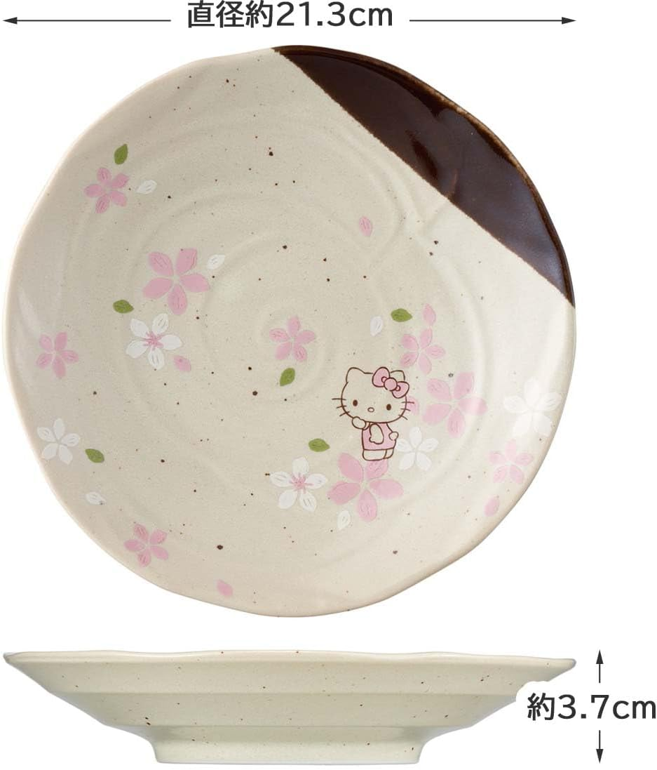 Skater CHMD3-A Mino Ware Deep Plate, Hello Kitty Sakura, Sanrio, 8.4 X 1.5 Inches (21.3 X 3.7 Cm) image number 5