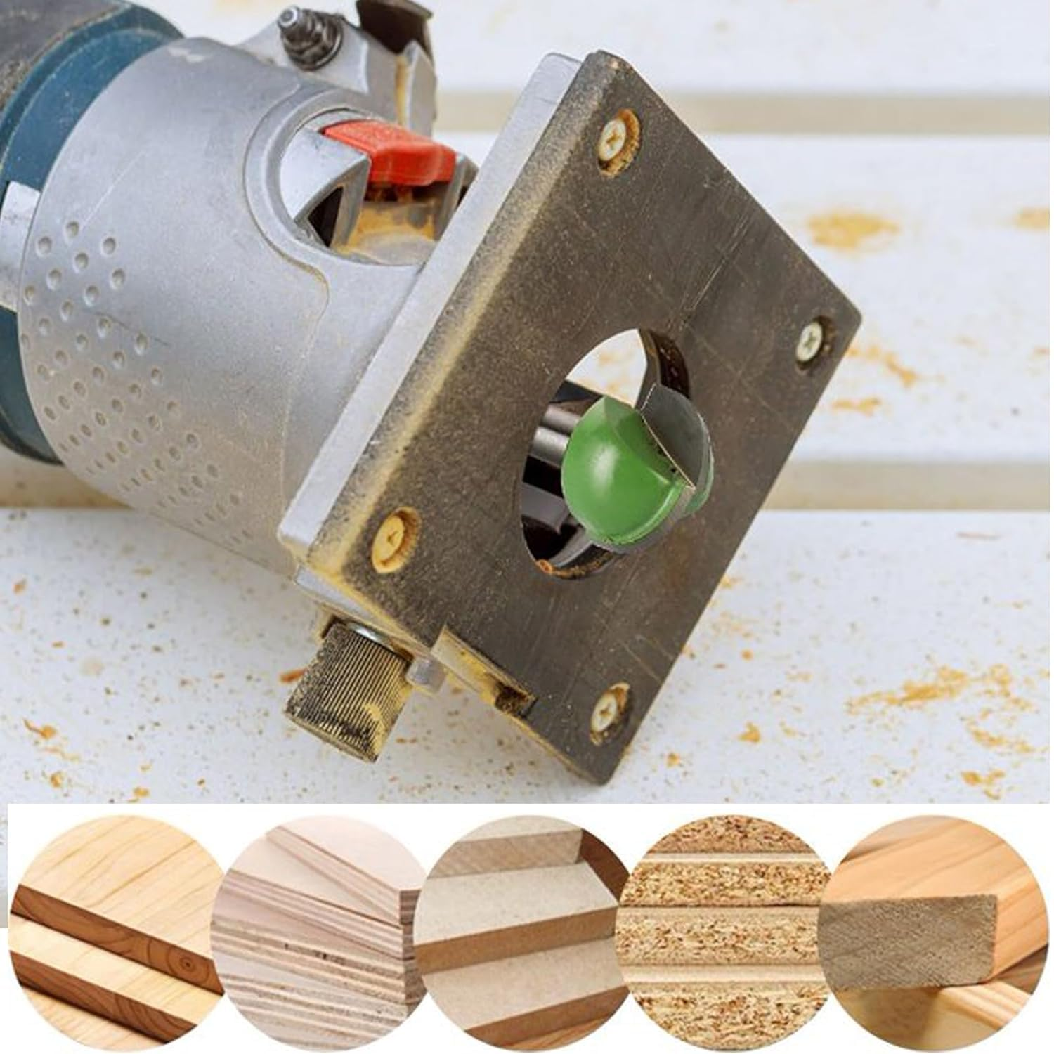 YUENTOEN 5 Pieces Trim Bits round Nose Cove Box Router Bit, Woodworking Milling Cutter Tool Kit for Home Improvement and DIY image number 6