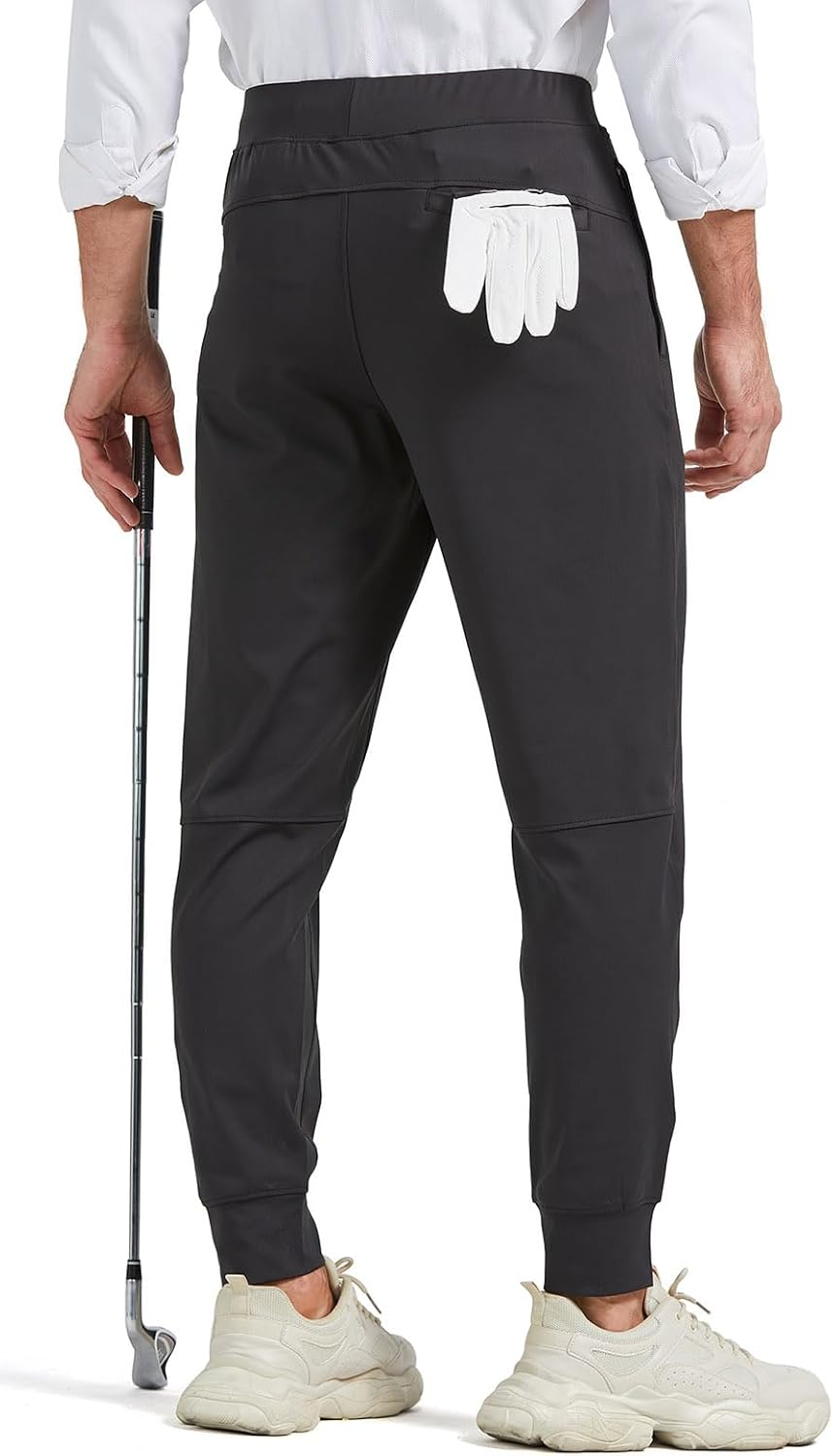 MOVEUP Men'S Stretch Golf Sweatpants Pant with Zipper Pockets Tapered Athletic Joggers Track Workout Pants image number 2