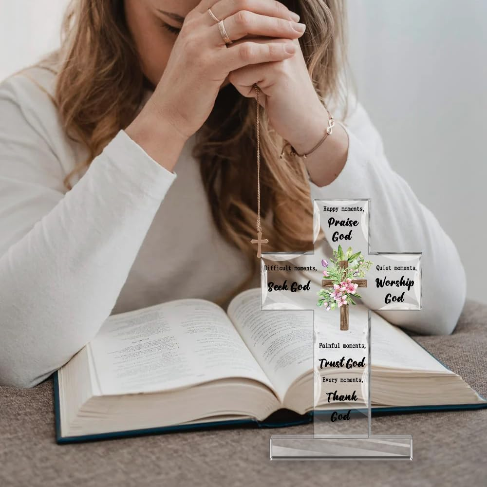 Christian Gifts for Men Easter Gifts Christian Gifts for Women Acrylic Cross Sign Jesus Gifts Religious Gifts Bible Gifts for Women Bible Accessories Religious Gifts for Men Baptism Confirmation Gifts image number 5