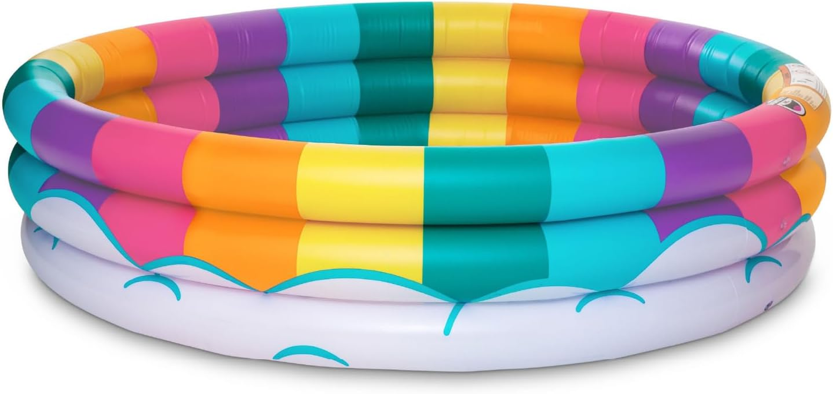 Bigmouth Inc. Inflatable Kiddie Pool, Durable Plastic Baby Pool (Rainbow)