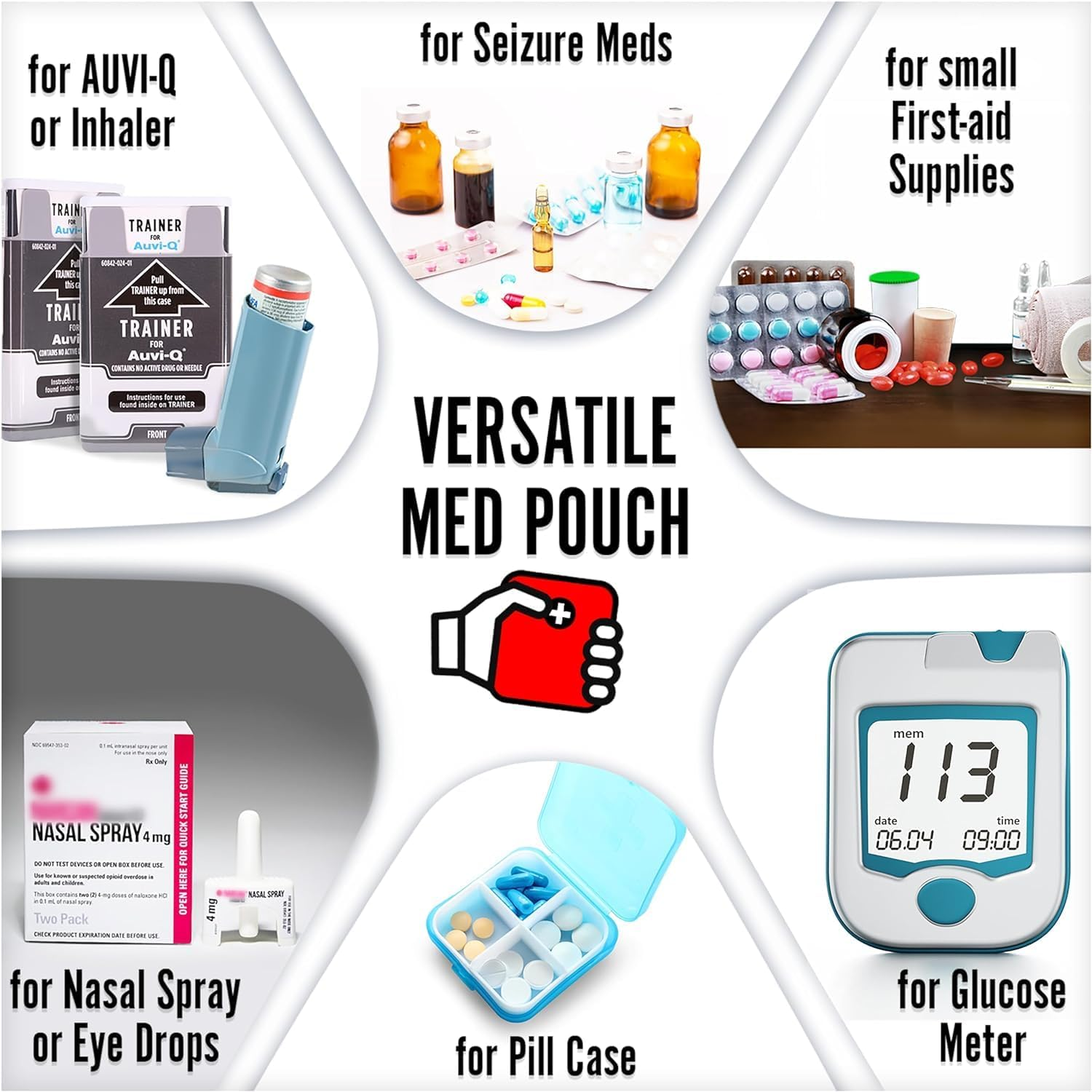 Pracmedic Bags Insulated Medical Pouch and Medication Travel Organizer- Lightweight, Compact- Holds Auvi Q, Anti-Histamine Tablets, Nasal Spray, Eye Drops, Small Meds image number 3