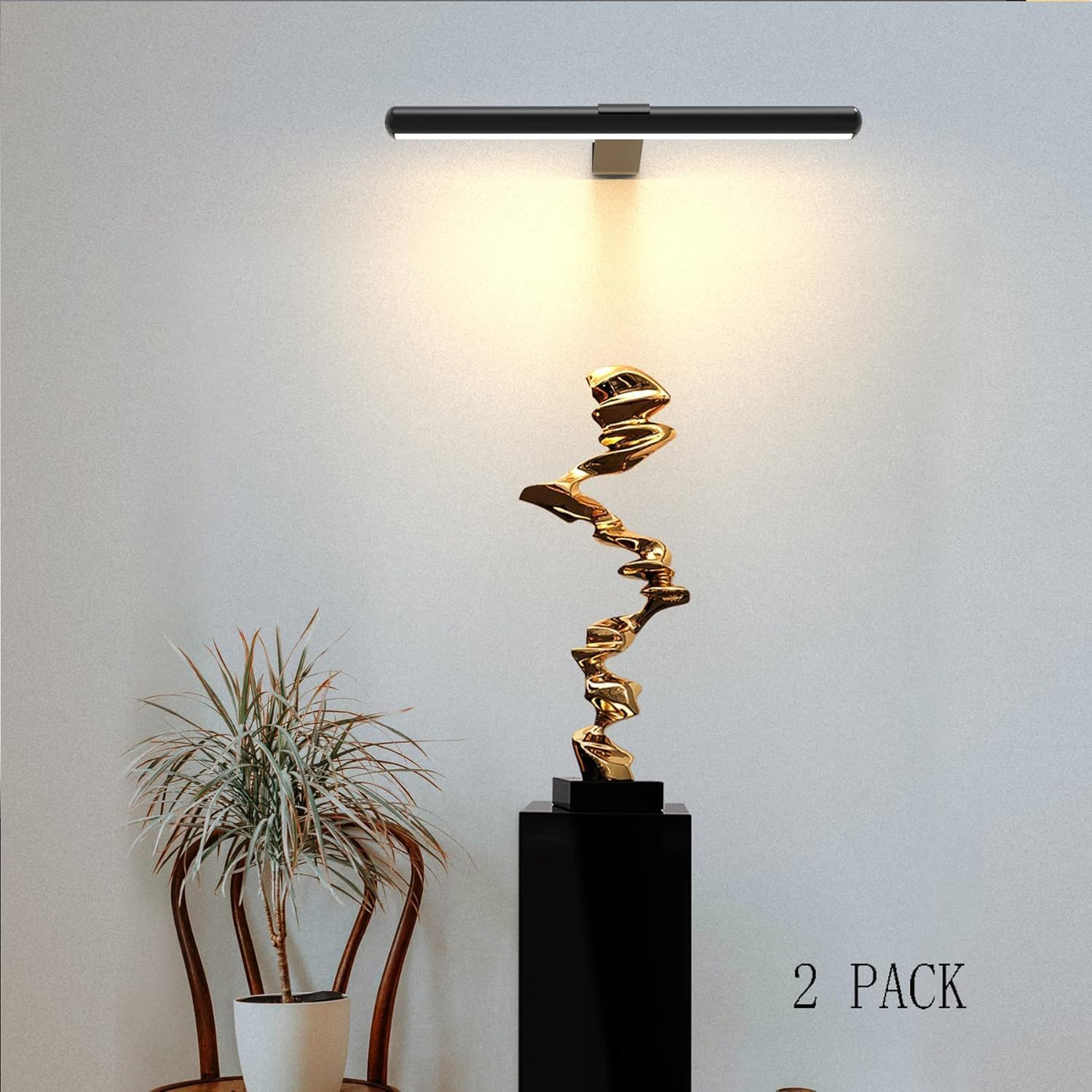 DIUDIUGUN Wireless Picture Light, 16'' Painting Light with Remote,Recahrgeable Magnetic Timer Art Lamp with Dimmable for Picture Painting Dartboard Gallery Art (Black) image number 5