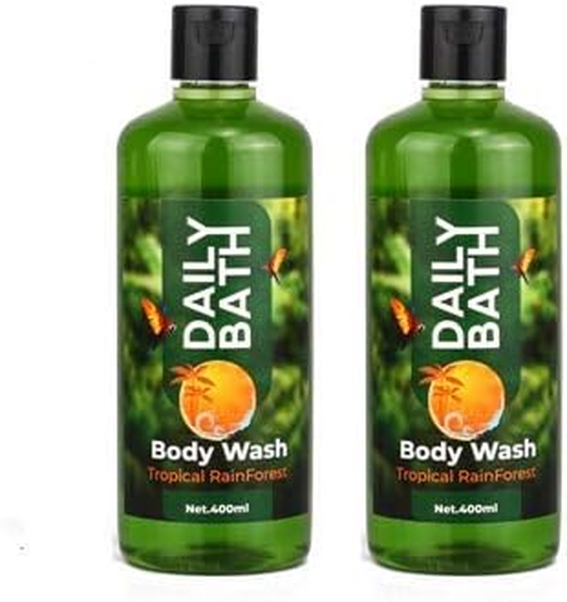 Jeehukm All Skin Types Daily Bath Body Wash Tropical Rain Forest Pack of 2 (400 ML EACH) BATH LOAF FREE image number 3