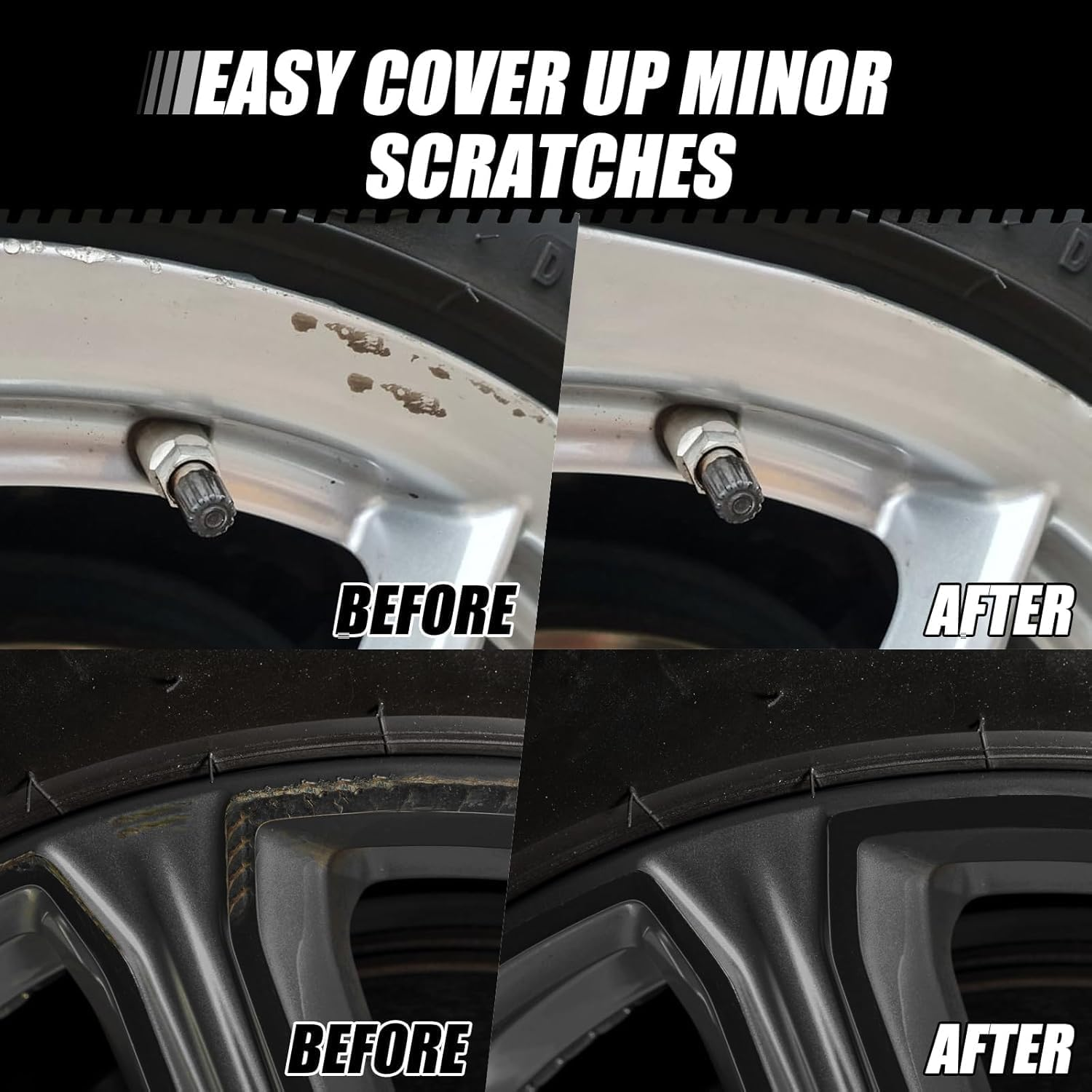 STR Silver Rim Touch up Paint, Wheel Repair Paint Quick and Easy, for Cars Wheel, Car Repair, Universal Color for Rims image number 1