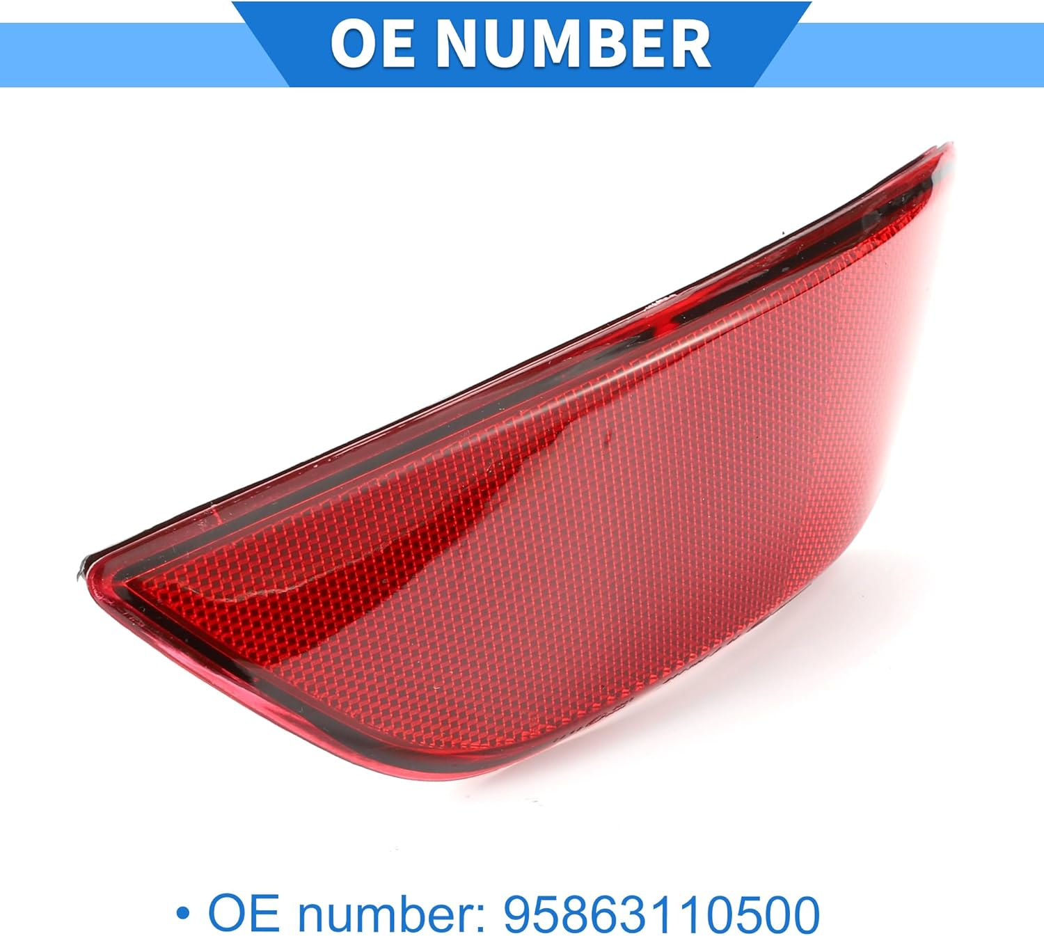 X AUTOHAUX Bumper Reflector Compatible for Porsche Cayenne Base 2014, Durable ABS Plastic Red Rear Left Bumper Reflector Side Marker image number 6